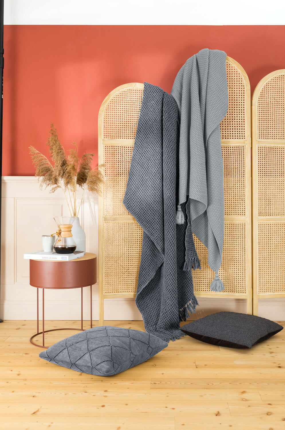 Decke ‘Die Hyggelige’ im Waffelpique Strickdecke & Tagesdecke