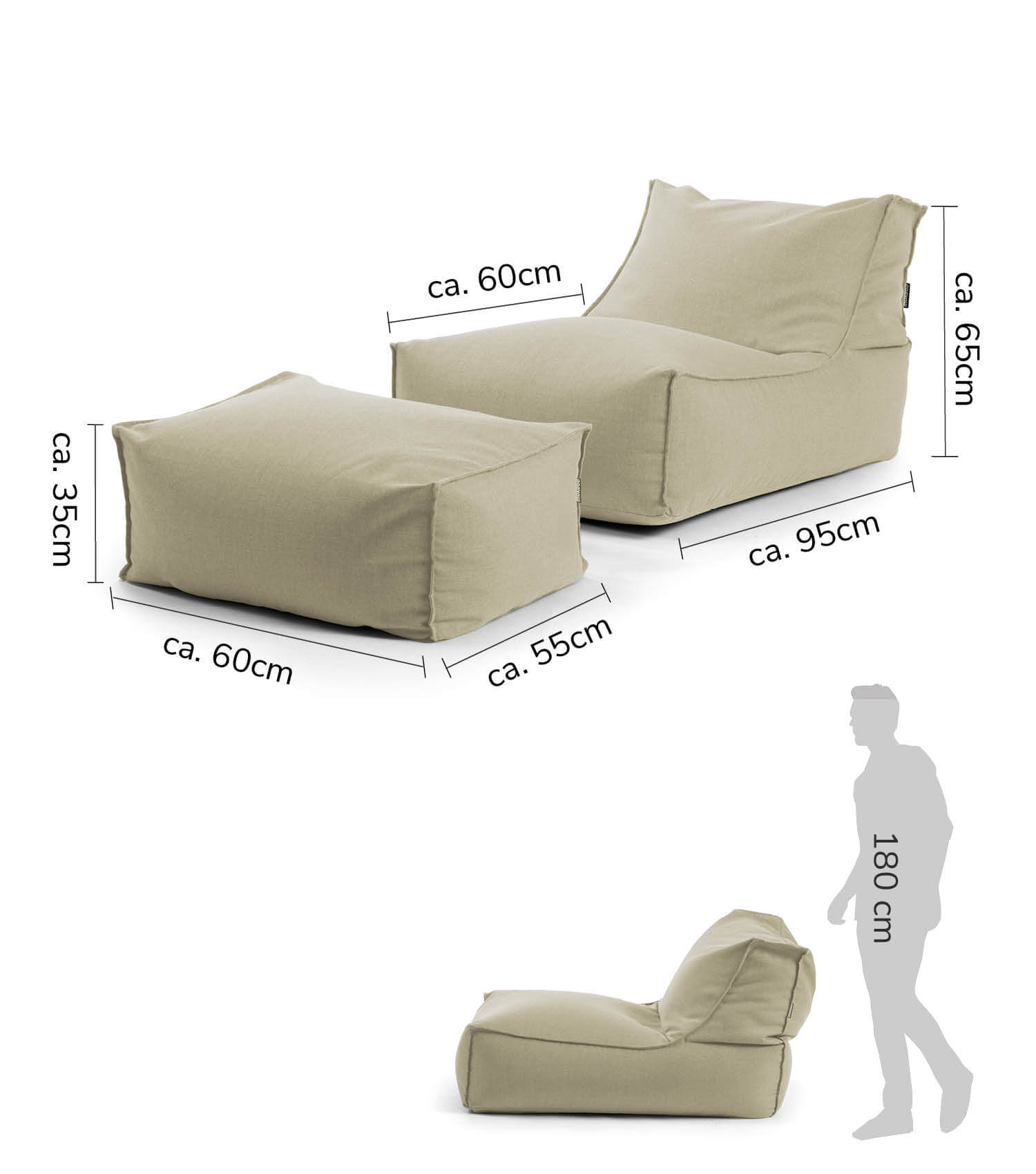 Sitzsack Bodenkissen Relaxliege Bean Bag Liege Sitzbag Sitzkissen