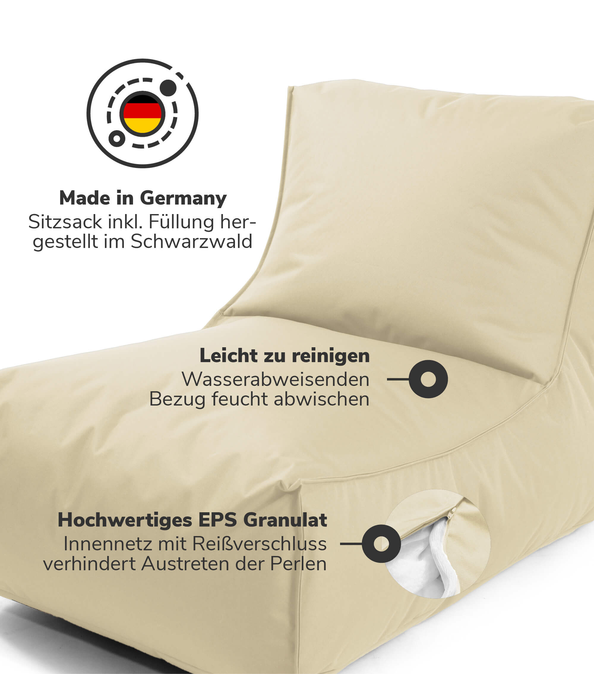Sitzsack Bodenkissen Relaxliege Bean Bag Liege Sitzbag Sitzkissen