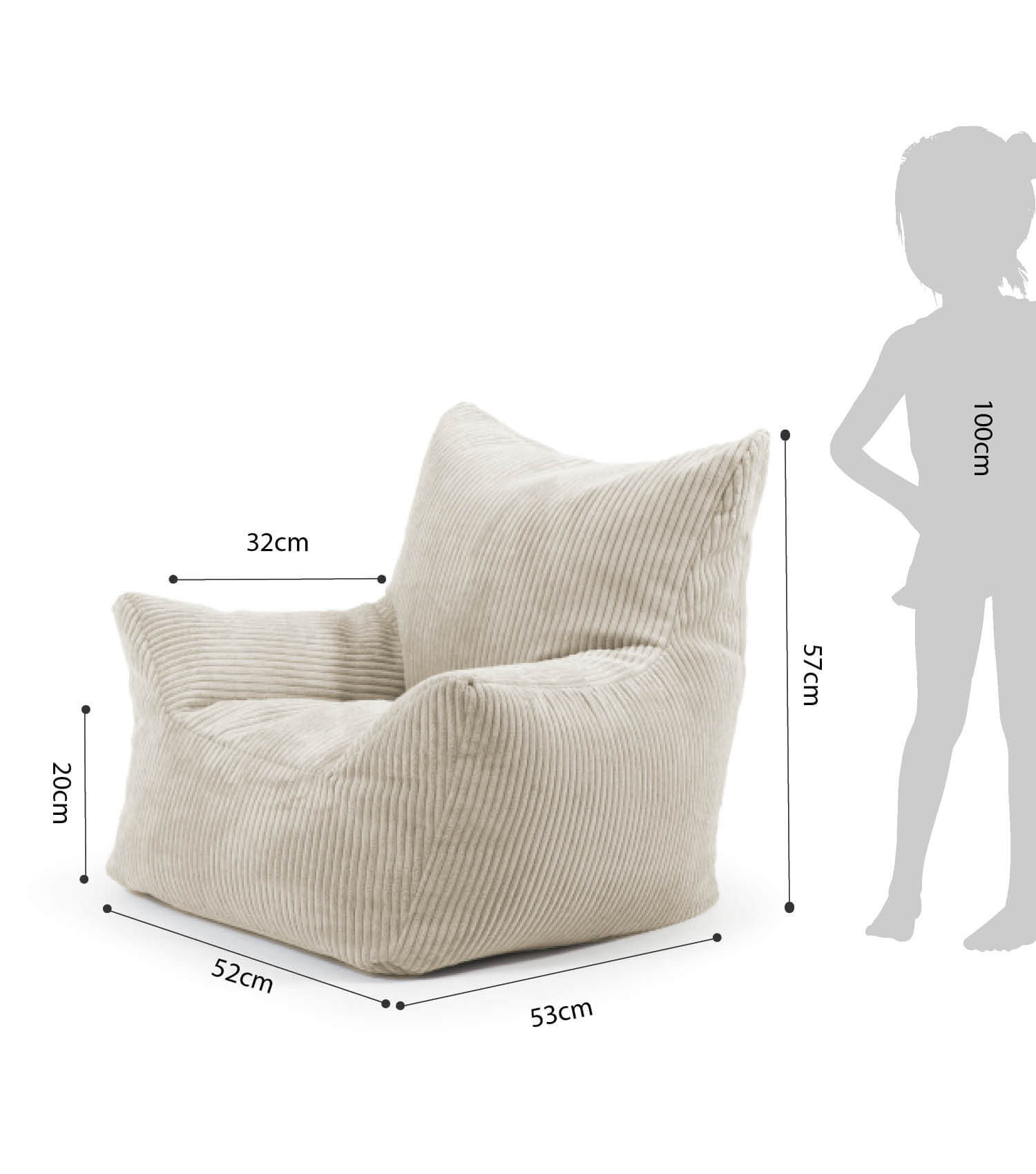 Kinder Sitzack Cord Kindersessel Lesesessel Bodenkissen Kindersitzsack