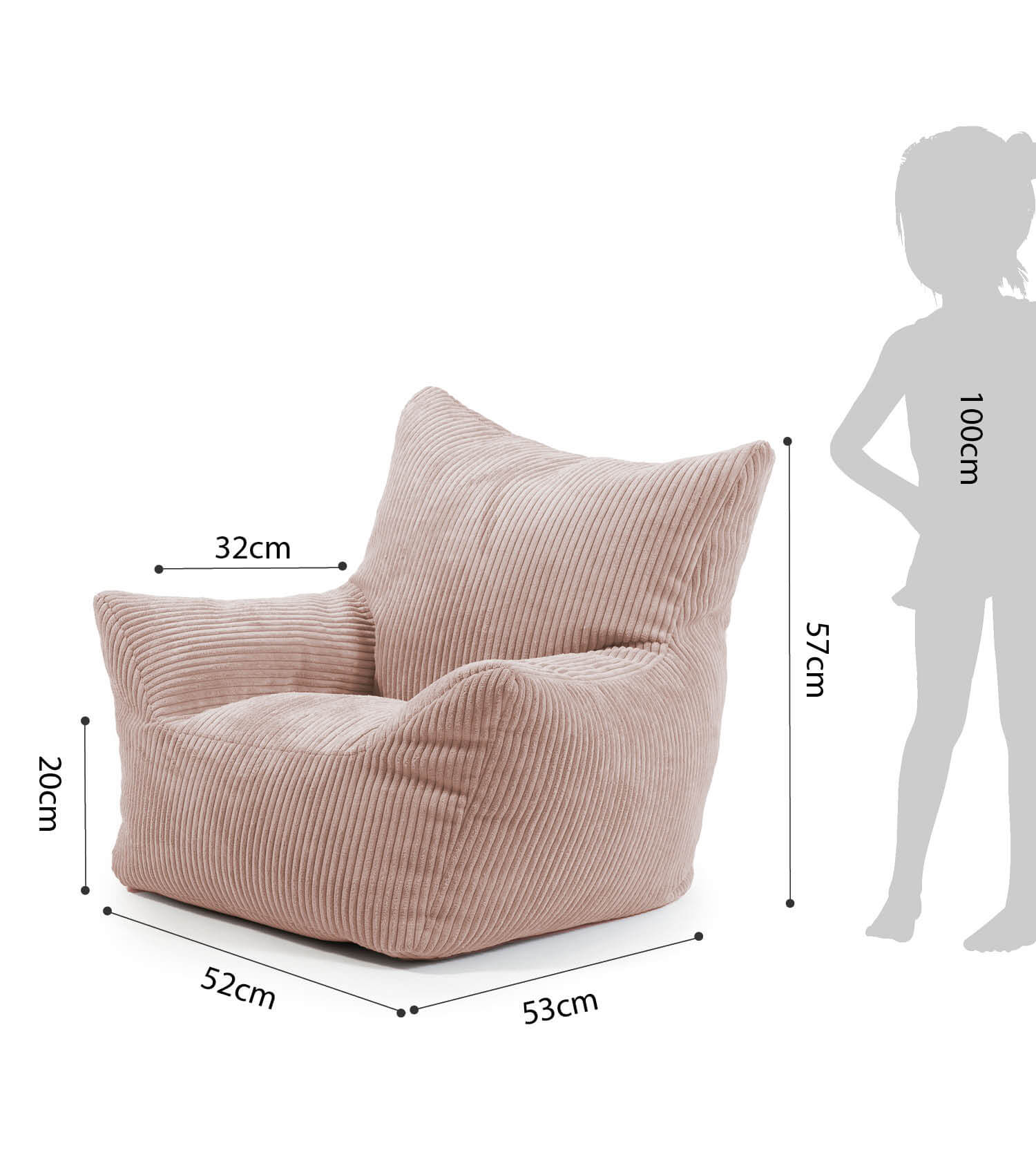 Kinder Sitzack Cord Kindersessel Lesesessel Bodenkissen Kindersitzsack Outdoorsitzsack