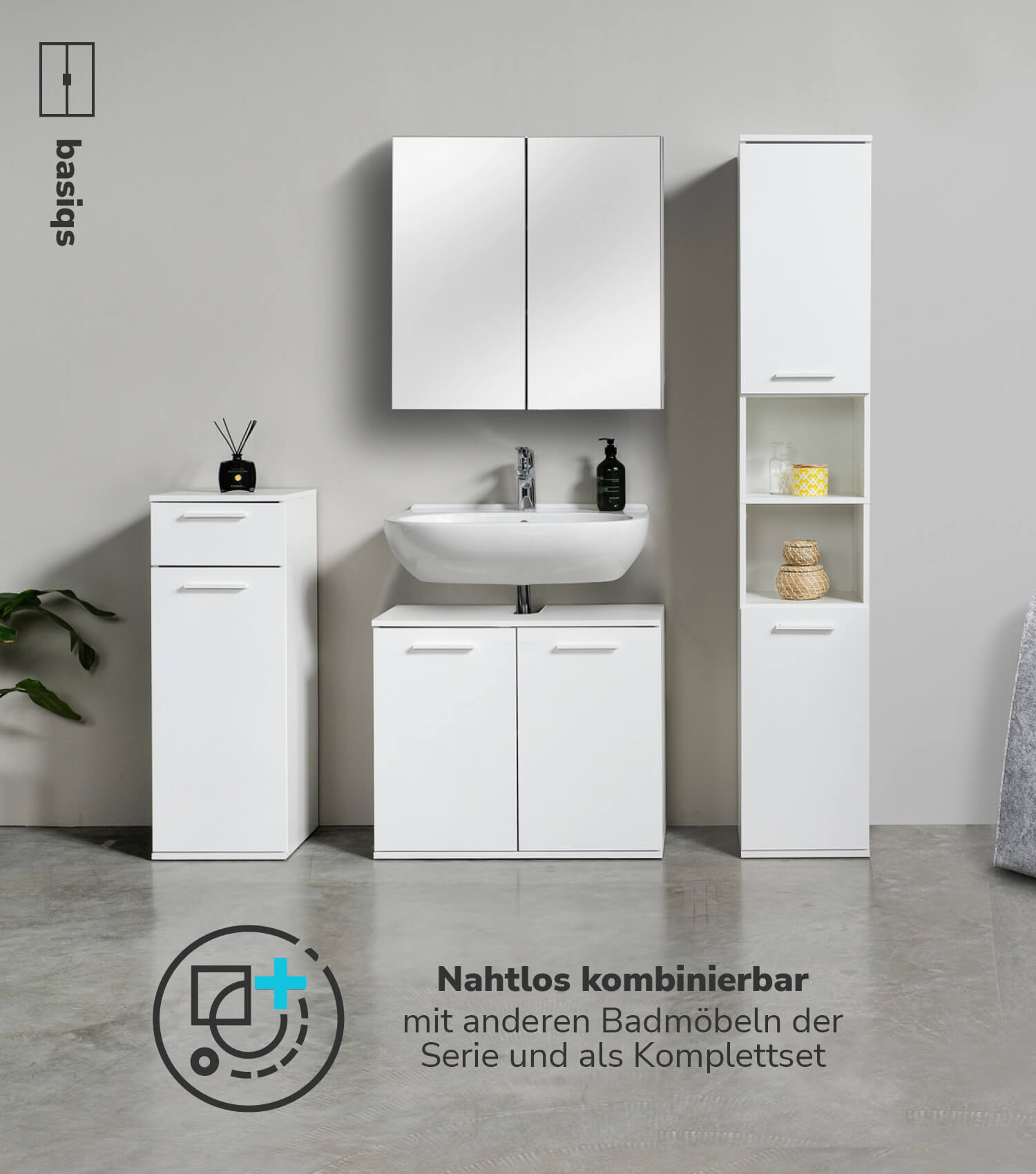 Bad-Beistellschrank Badschrank Badezimmerschrank Beistellschrank Badregal