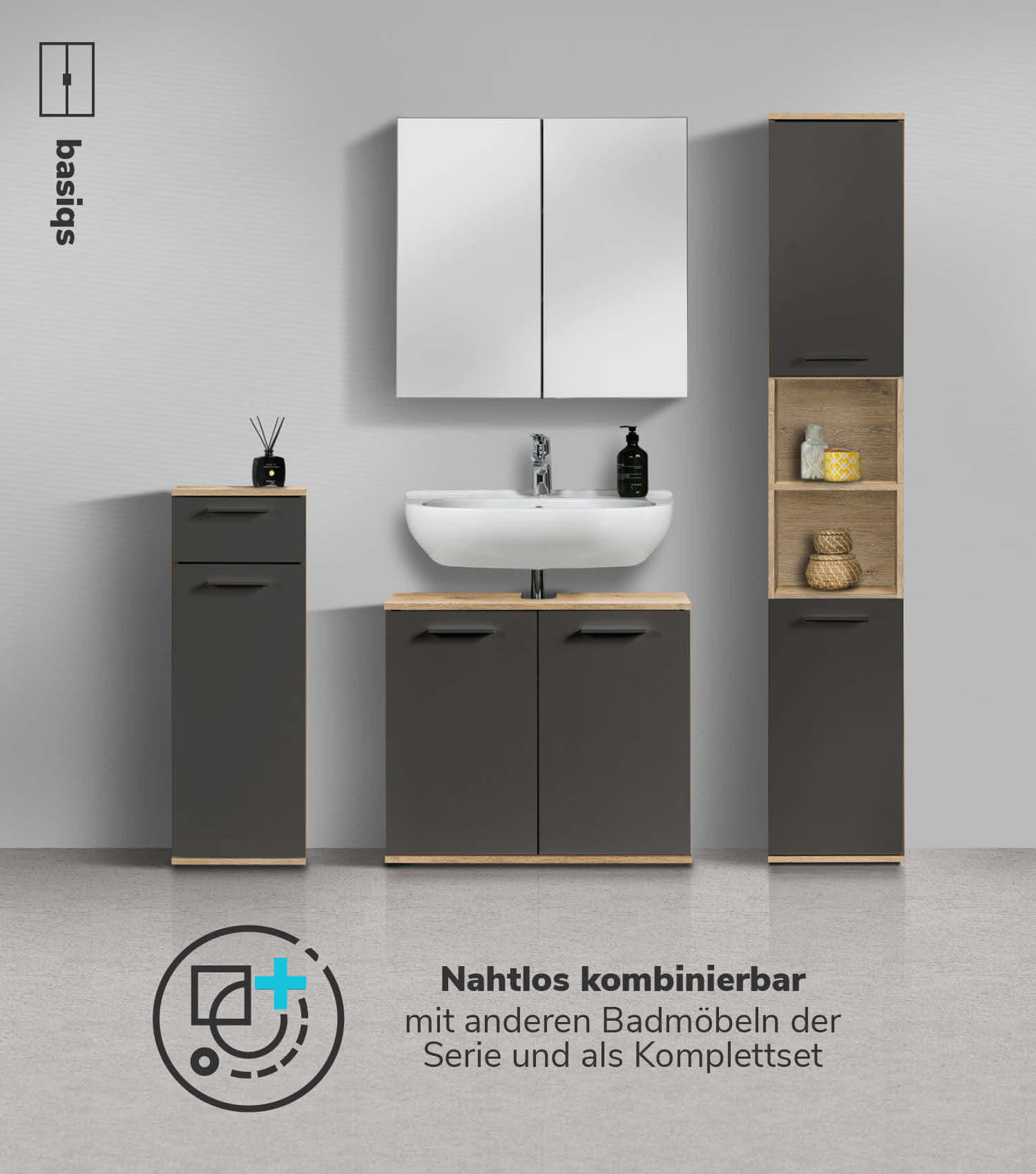 Bad-Beistellschrank Badschrank Badezimmerschrank Beistellschrank Badregal