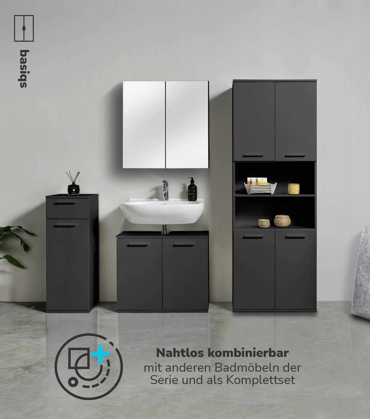 Bad-Hochschrank Badezimmerschrank Badschrank Badezimmerregal Schrank