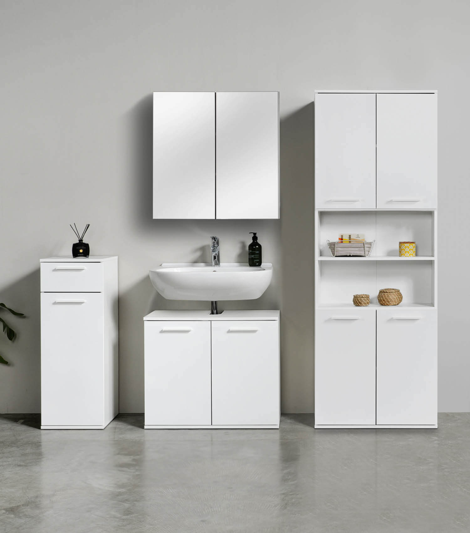 Bad-Hochschrank Badezimmerschrank Badschrank Badezimmerregal Schrank