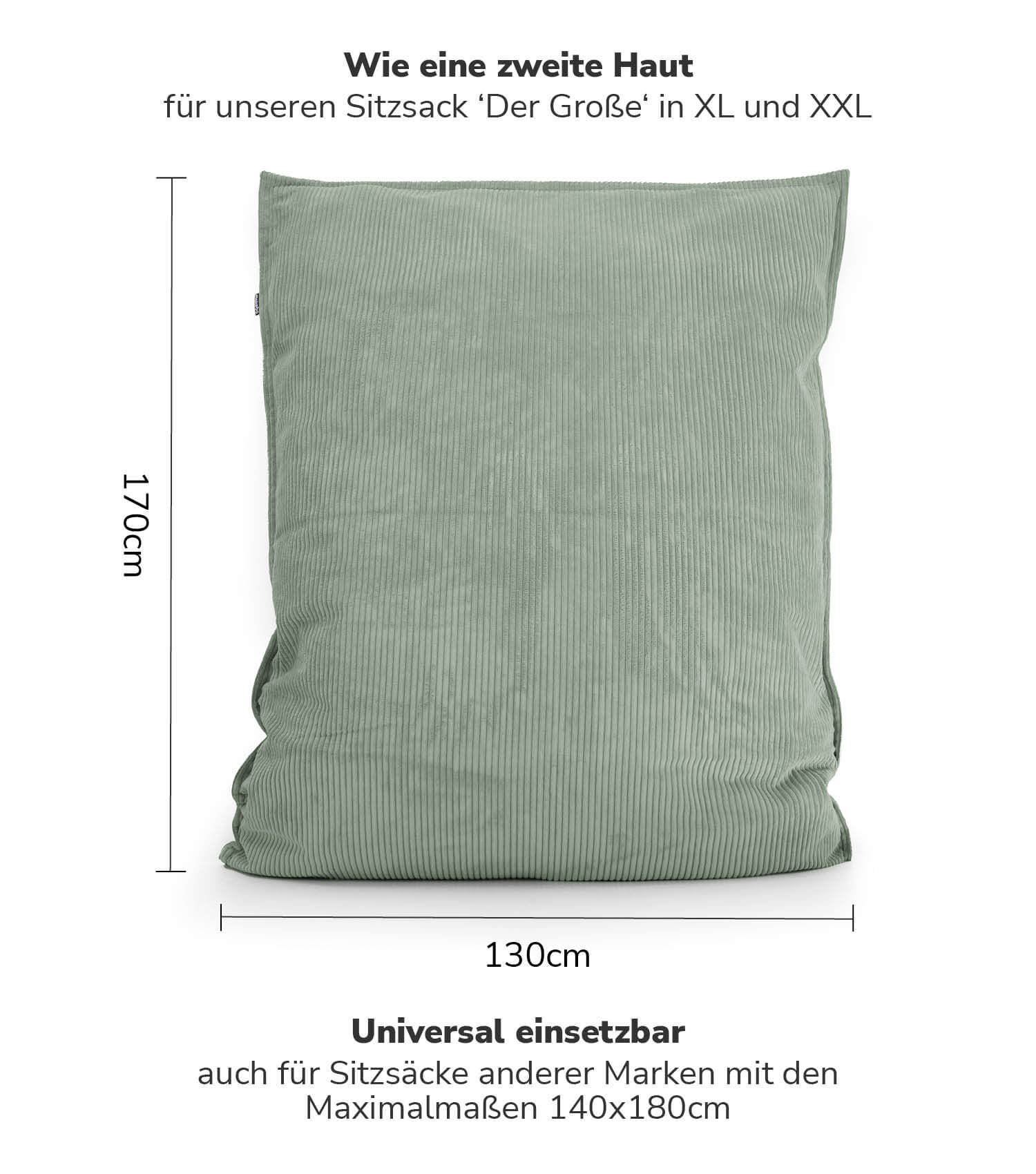 Cord Bezug Sitzsackcover Sitzsack Hülle Bean Bag Cover Sitzkissen