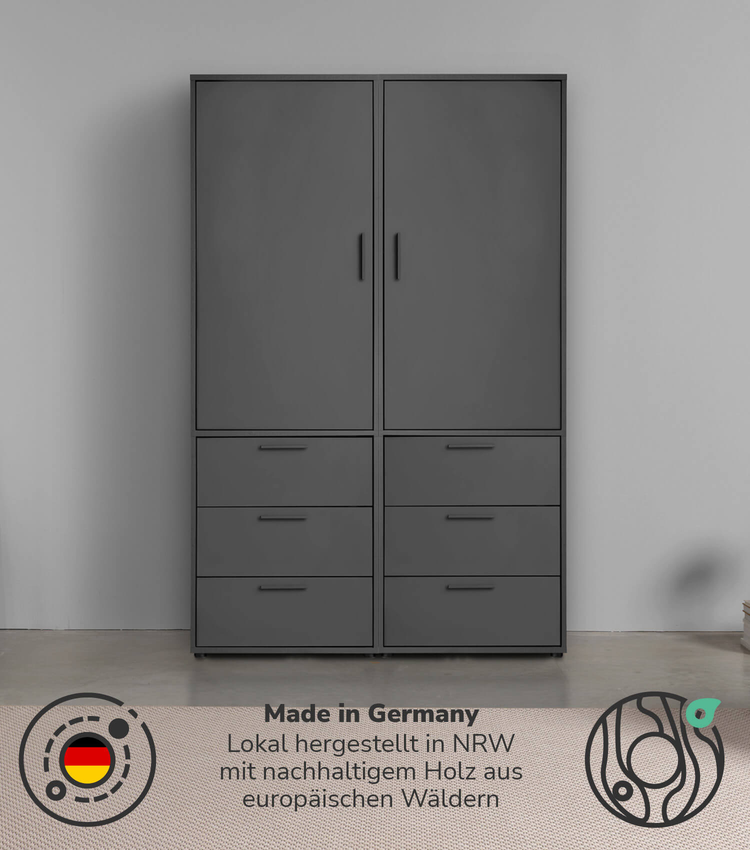Kleiderschrank Garderobenschrank Schlafzimmerschrank Flurschrank