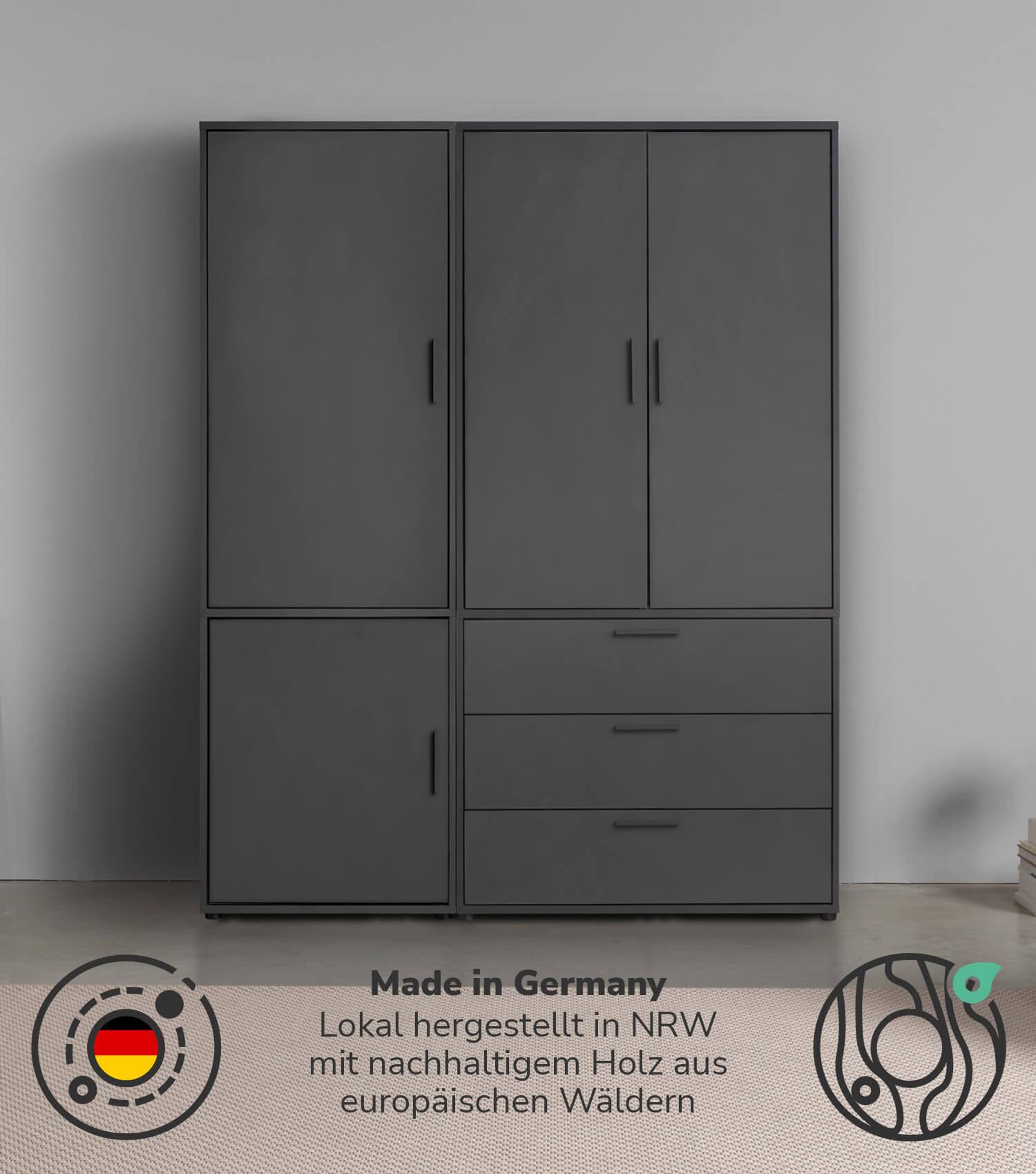 Kleiderschrank Garderobenschrank Schlafzimmerschrank Flurschrank