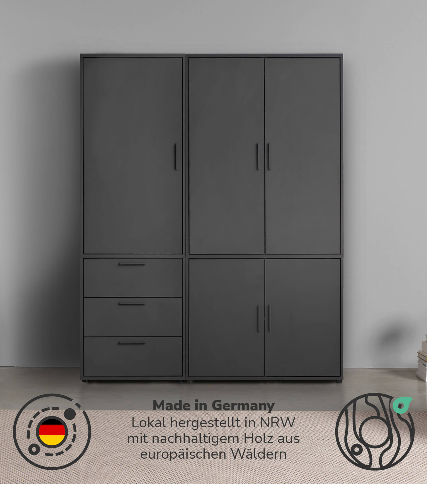 Kleiderschrank Garderobenschrank Schlafzimmerschrank Flurschrank