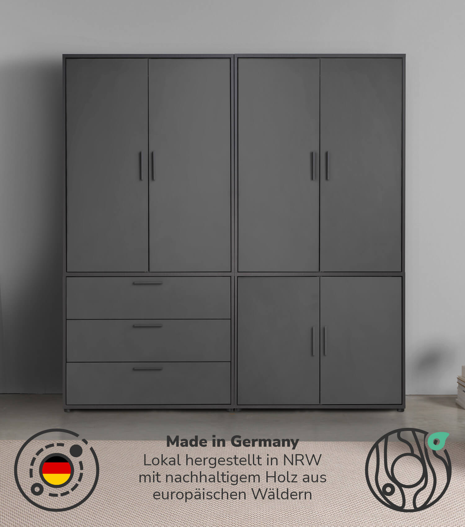 Kleiderschrank Garderobenschrank Schlafzimmerschrank Flurschrank