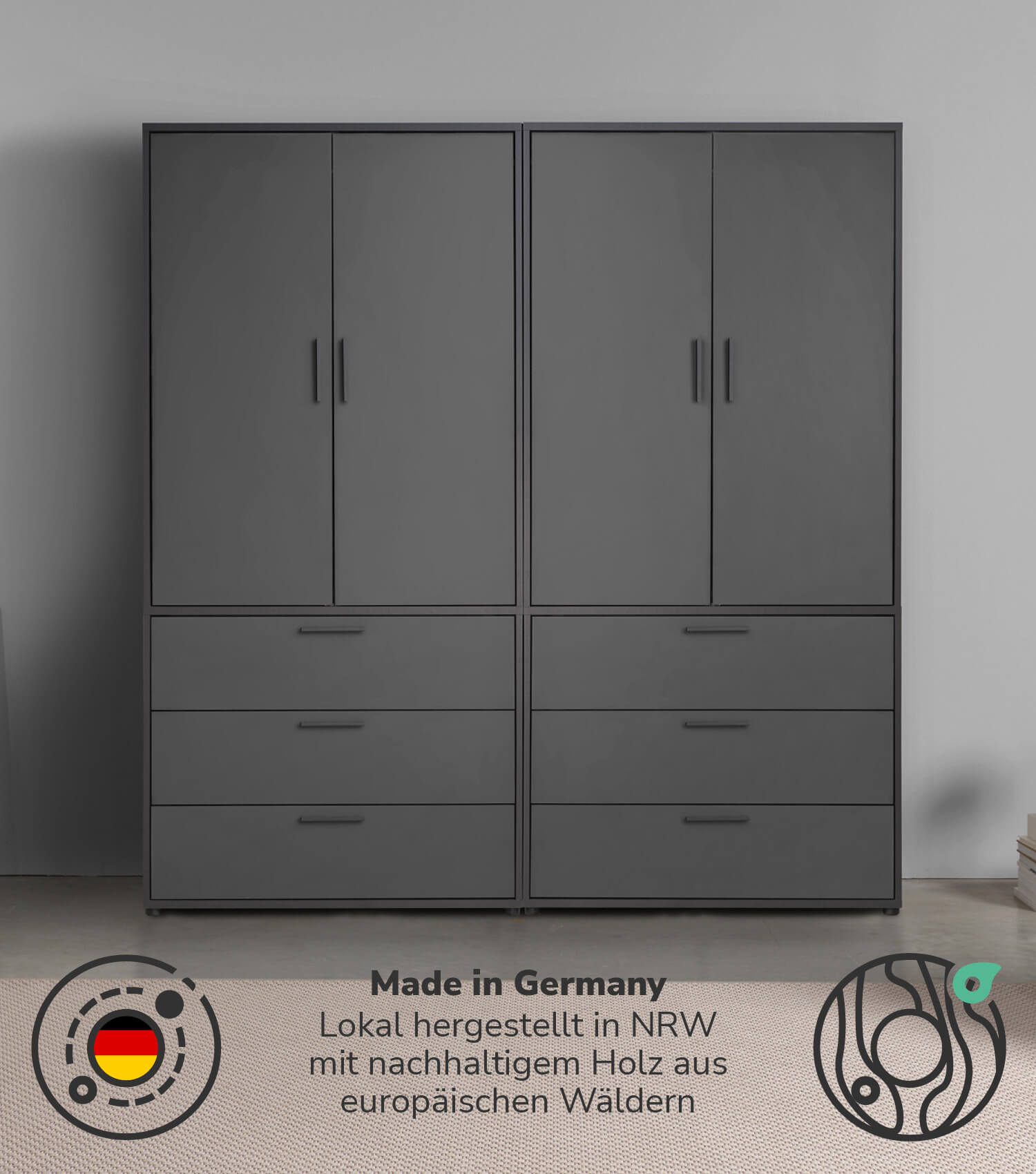 Kleiderschrank Garderobenschrank Schlafzimmerschrank Flurschrank