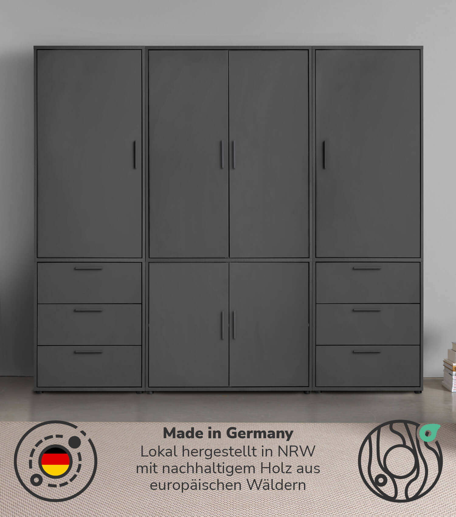 Kleiderschrank Garderobenschrank Schlafzimmerschrank Flurschrank