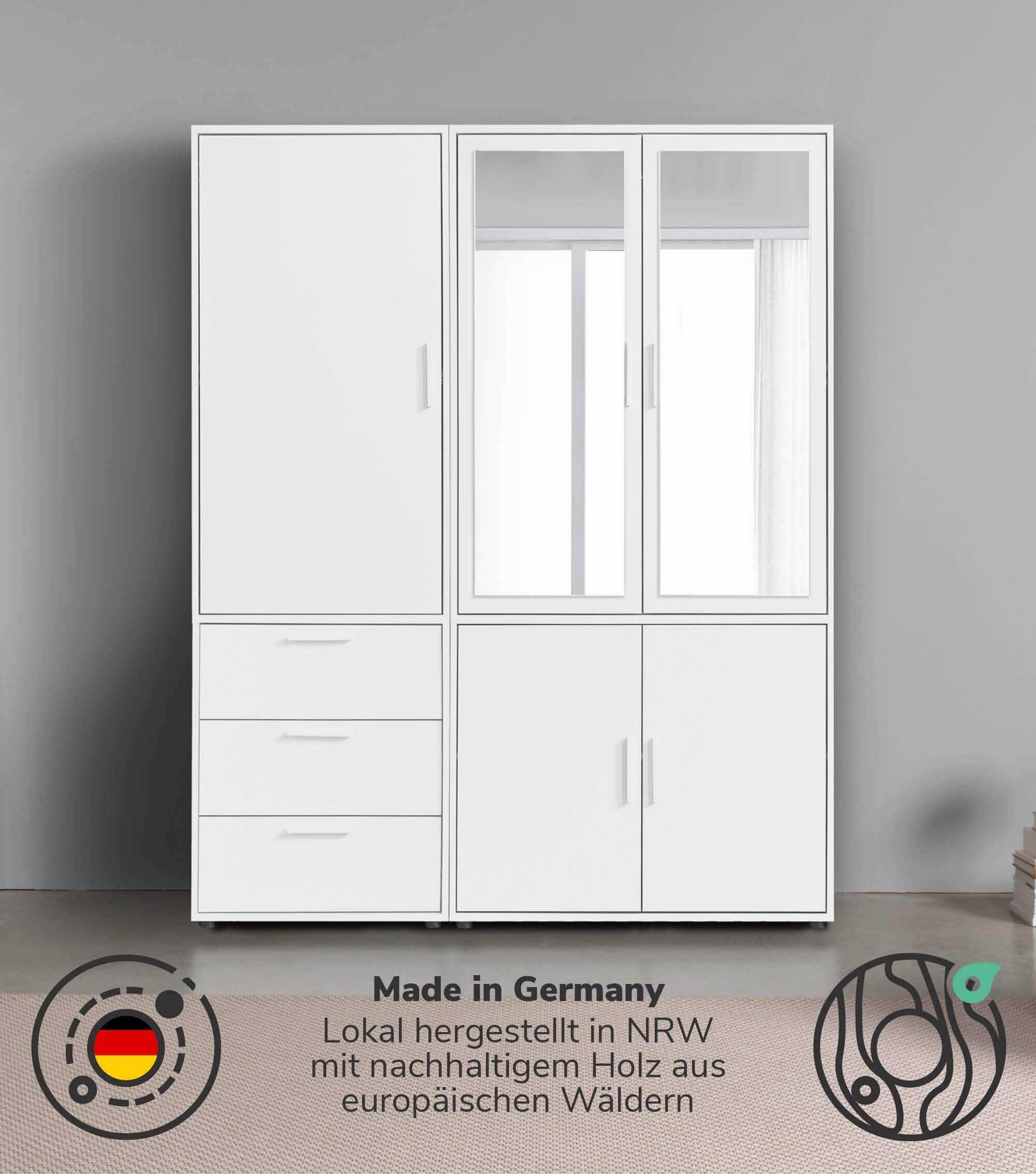 Kleiderschrank Garderobenschrank Schlafzimmerschrank Flurschrank