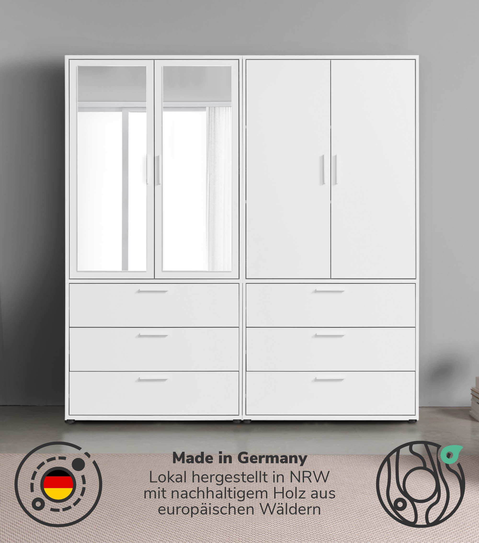 Kleiderschrank Garderobenschrank Schlafzimmerschrank Flurschrank