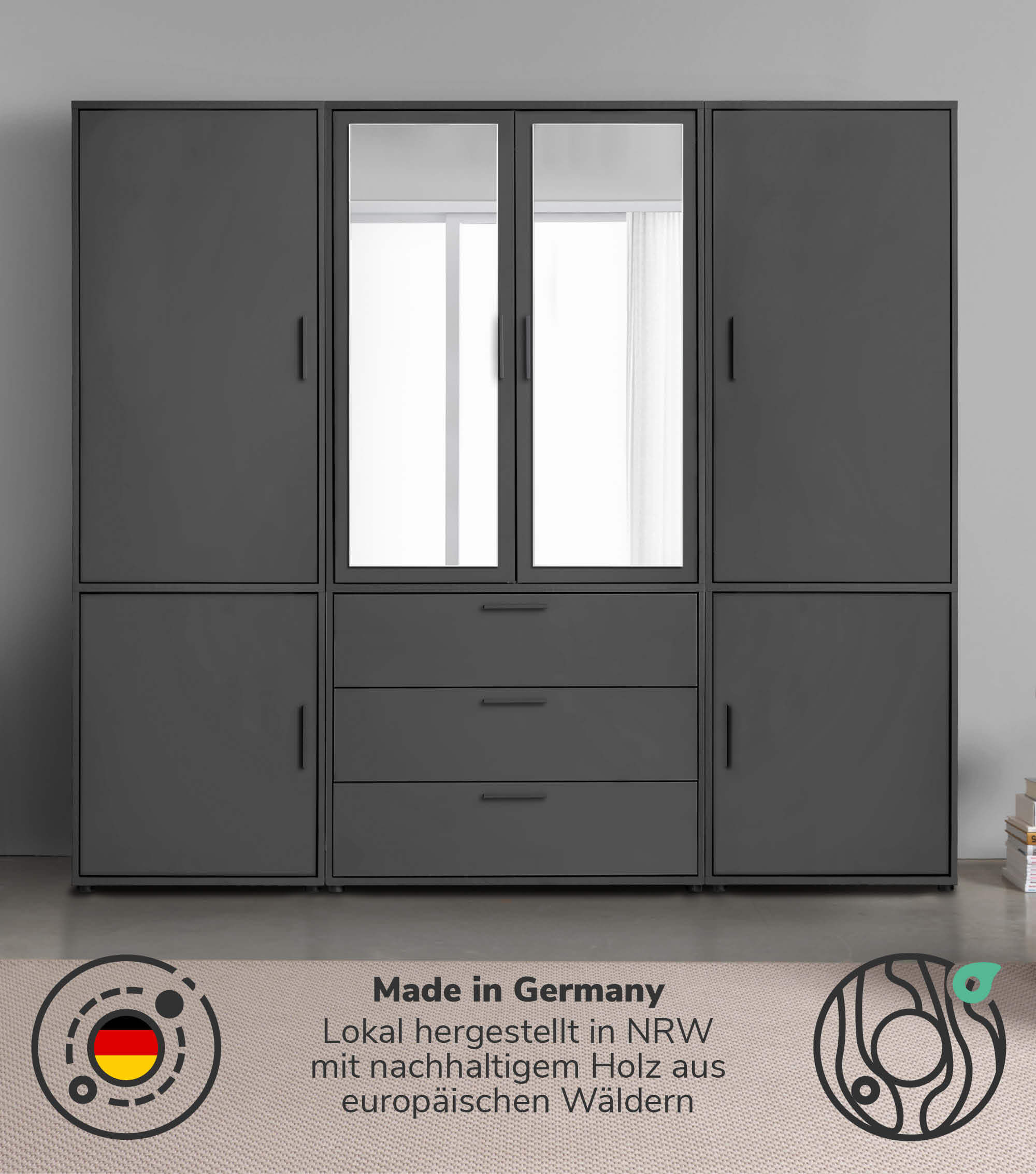 Kleiderschrank Garderobenschrank Schlafzimmerschrank Flurschrank