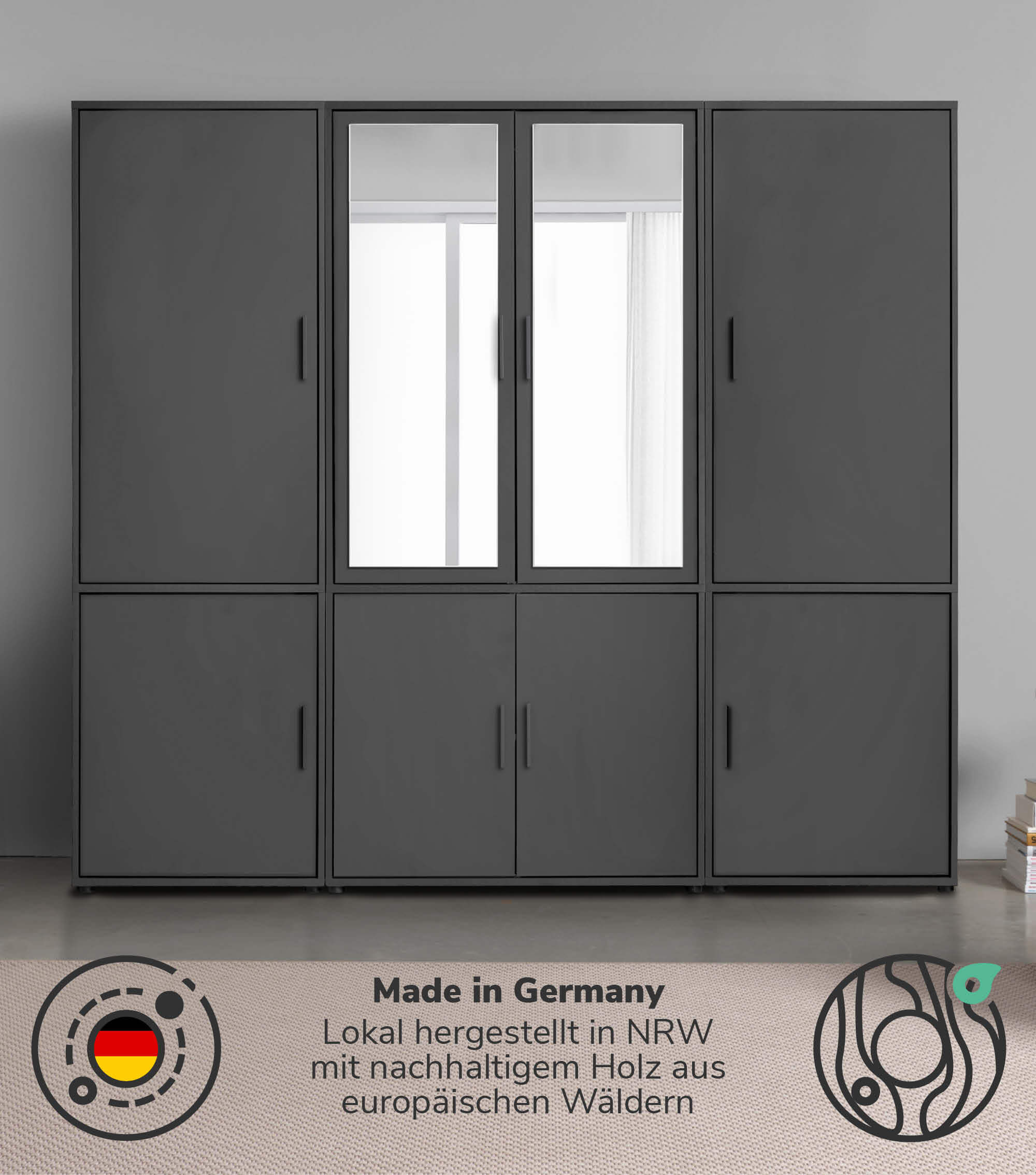 Kleiderschrank Garderobenschrank Schlafzimmerschrank Flurschrank