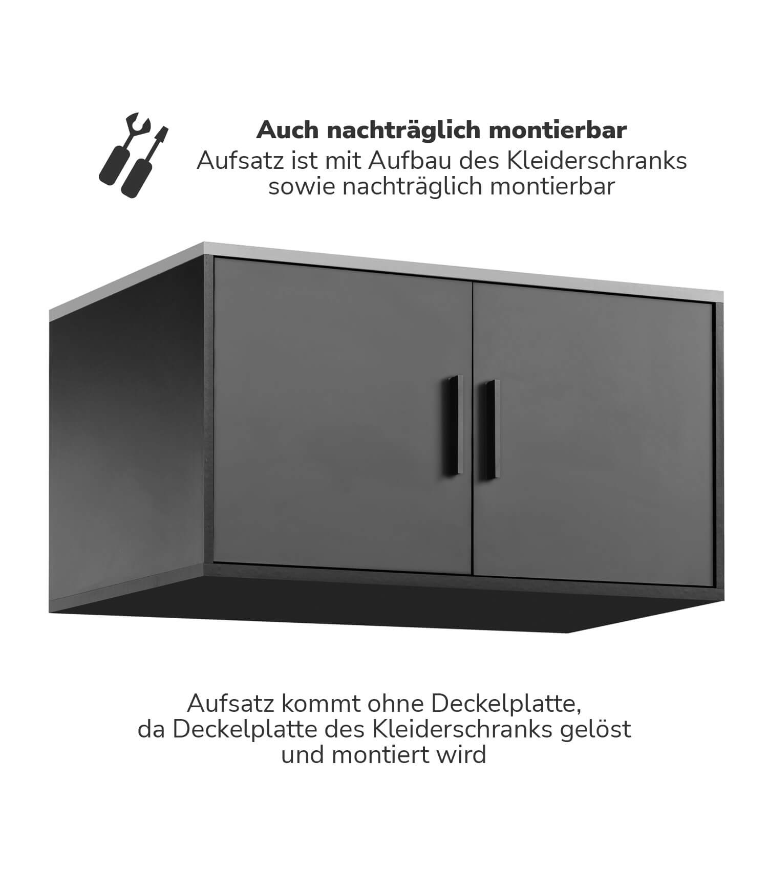 Kleiderschrankaufsatz Schrankaufsatz aufsatzschrank aufsatzregal