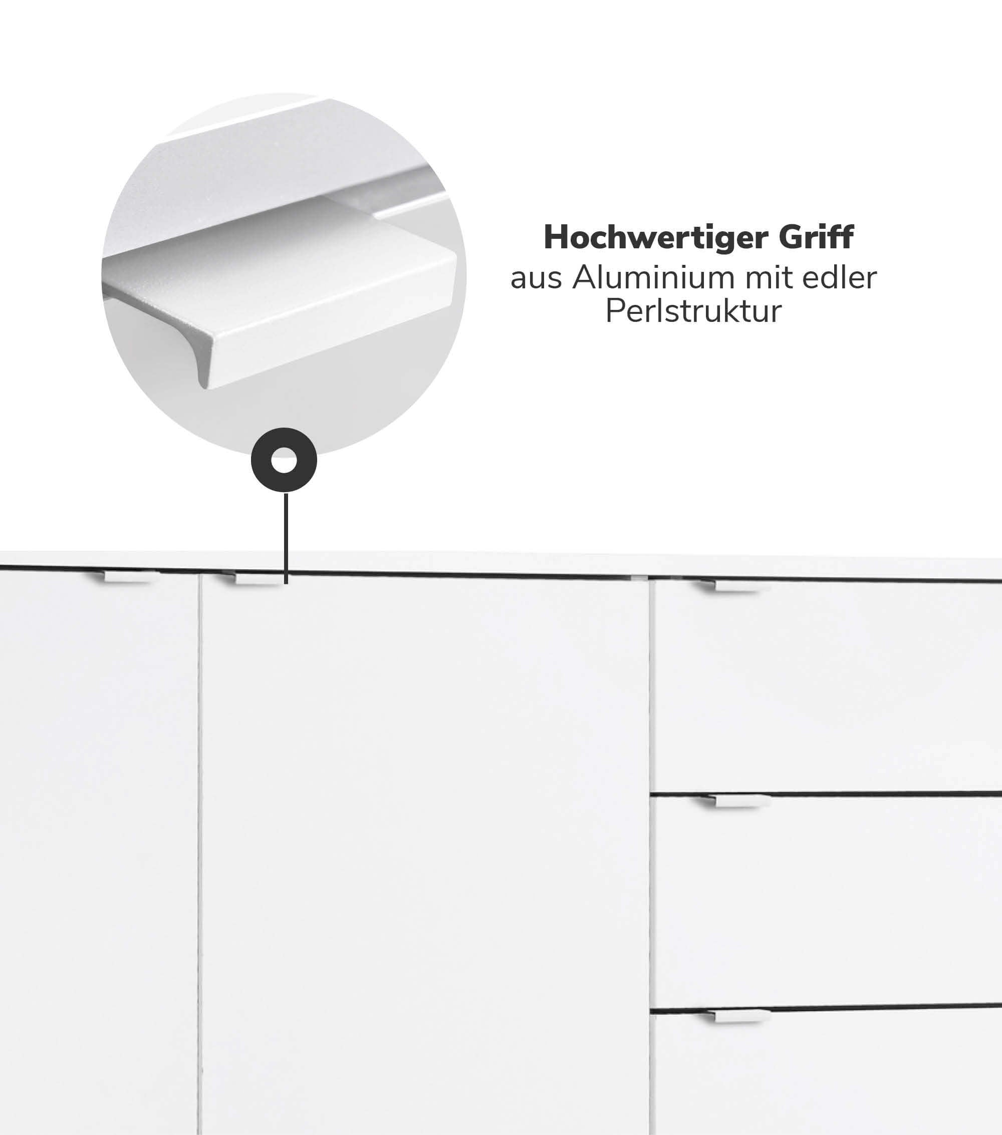 Möbelgriff für Push-to-Open Möbel 'Der Handliche' in Schwarz & Weiß