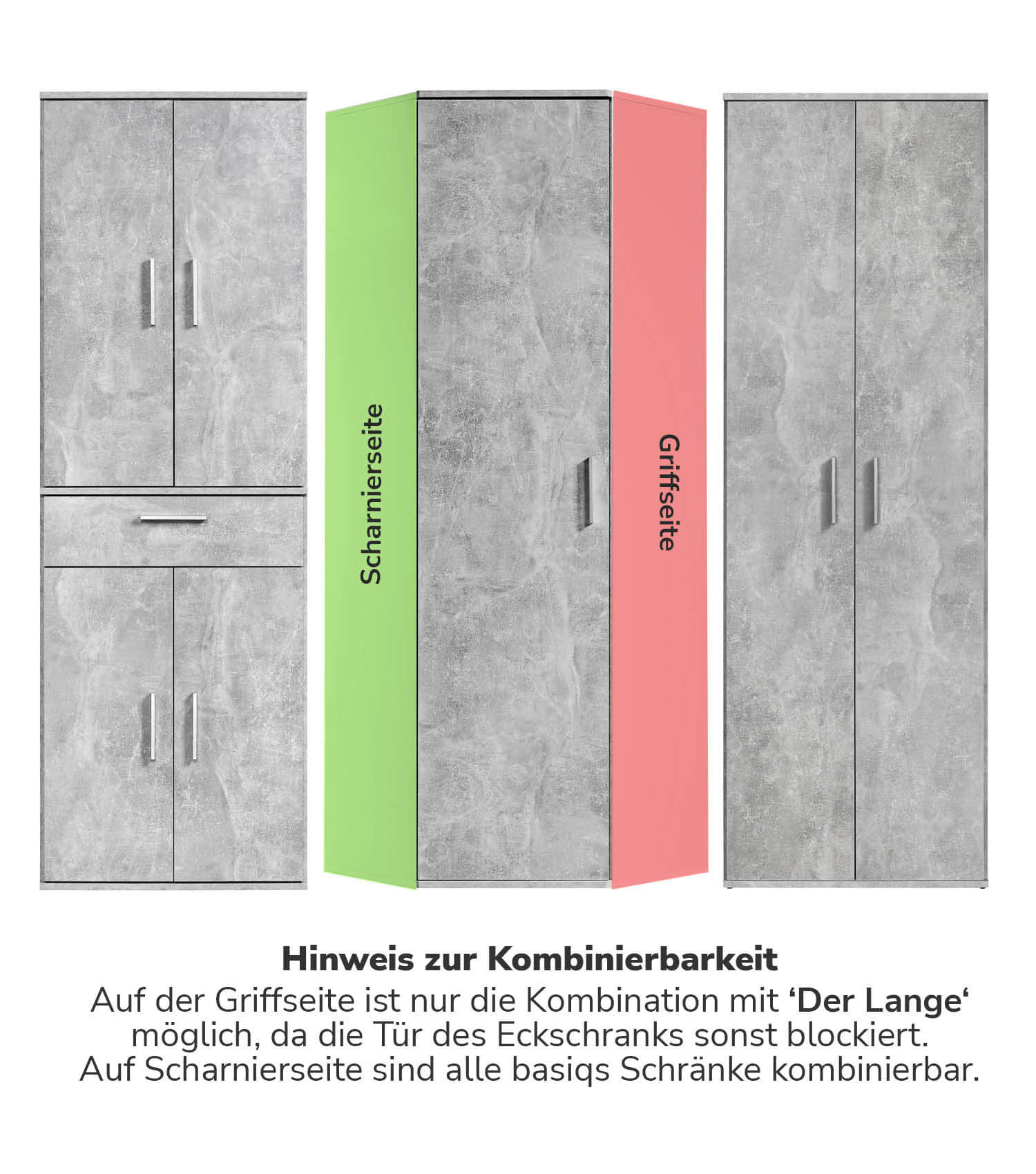 Eckschrank 'Der Lange' auch als Mehrzweckschrank oder Aktenschrank
