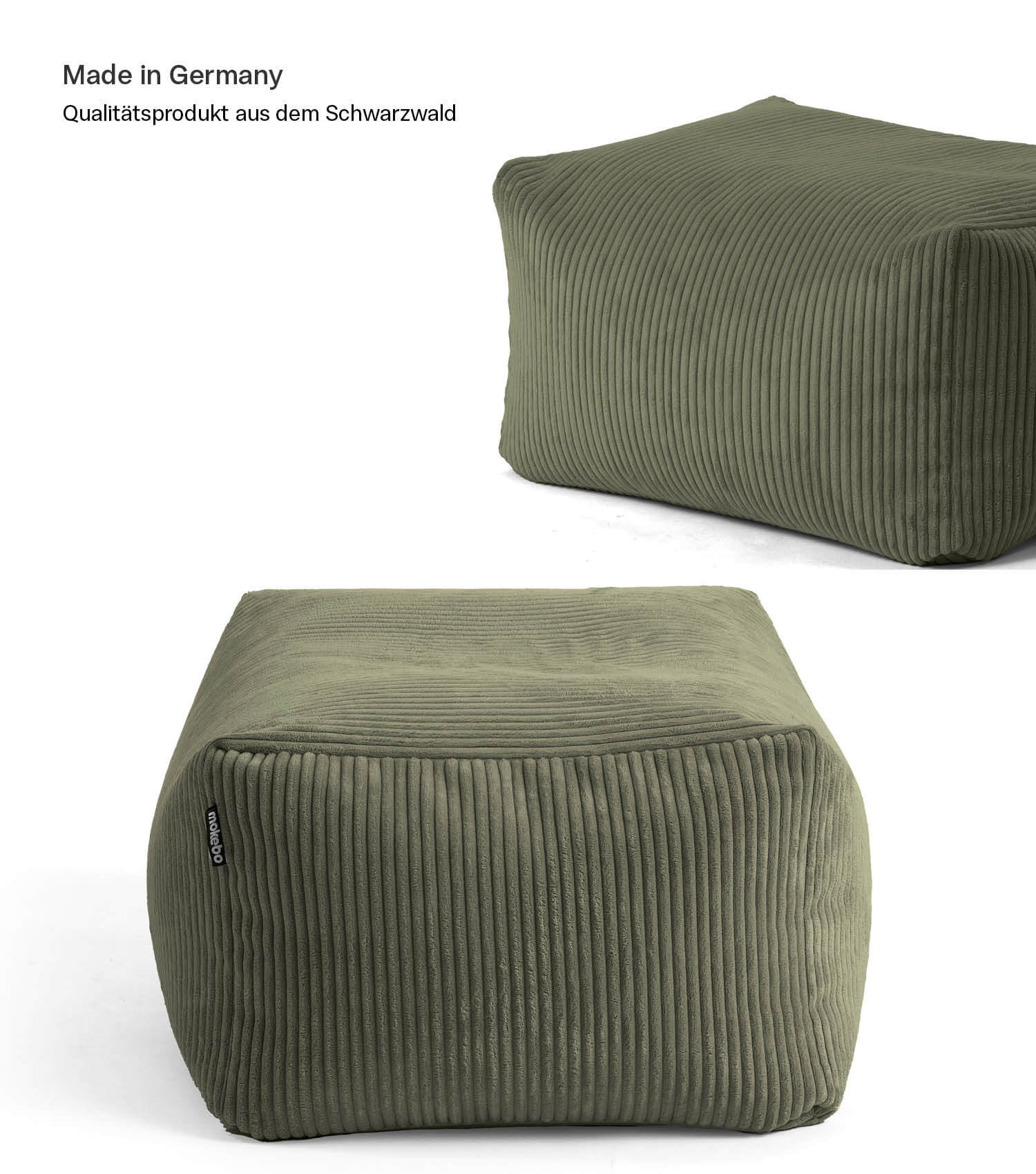 Indoor Pouf Hocker Sitzkissen Bodenkissen 'Der Ruhestifter' Fußhocker eckig