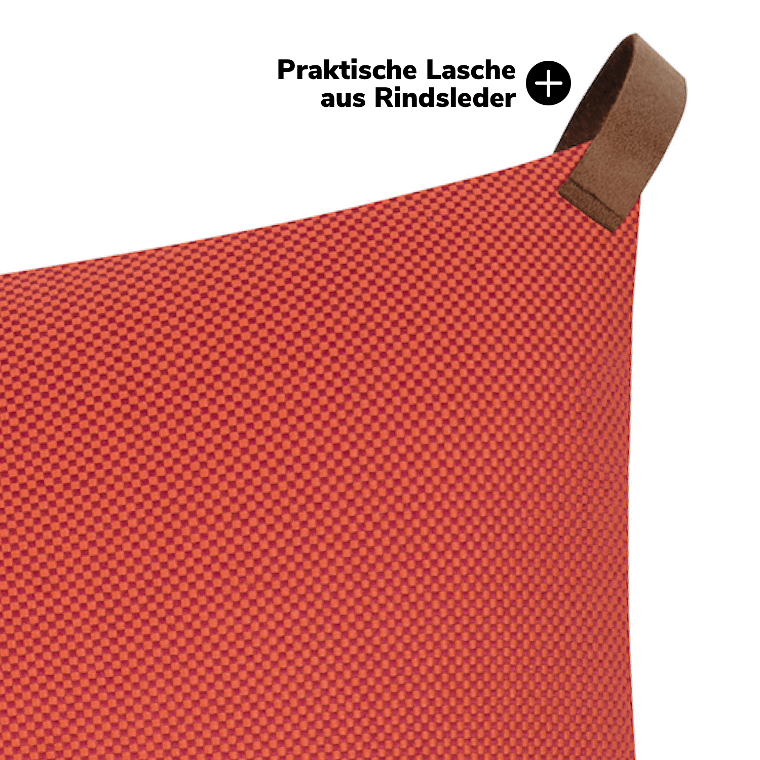 Outdoor Kissenbezug ‘Das Sonnenplätzchen’ mit Lederschlaufe 50x50