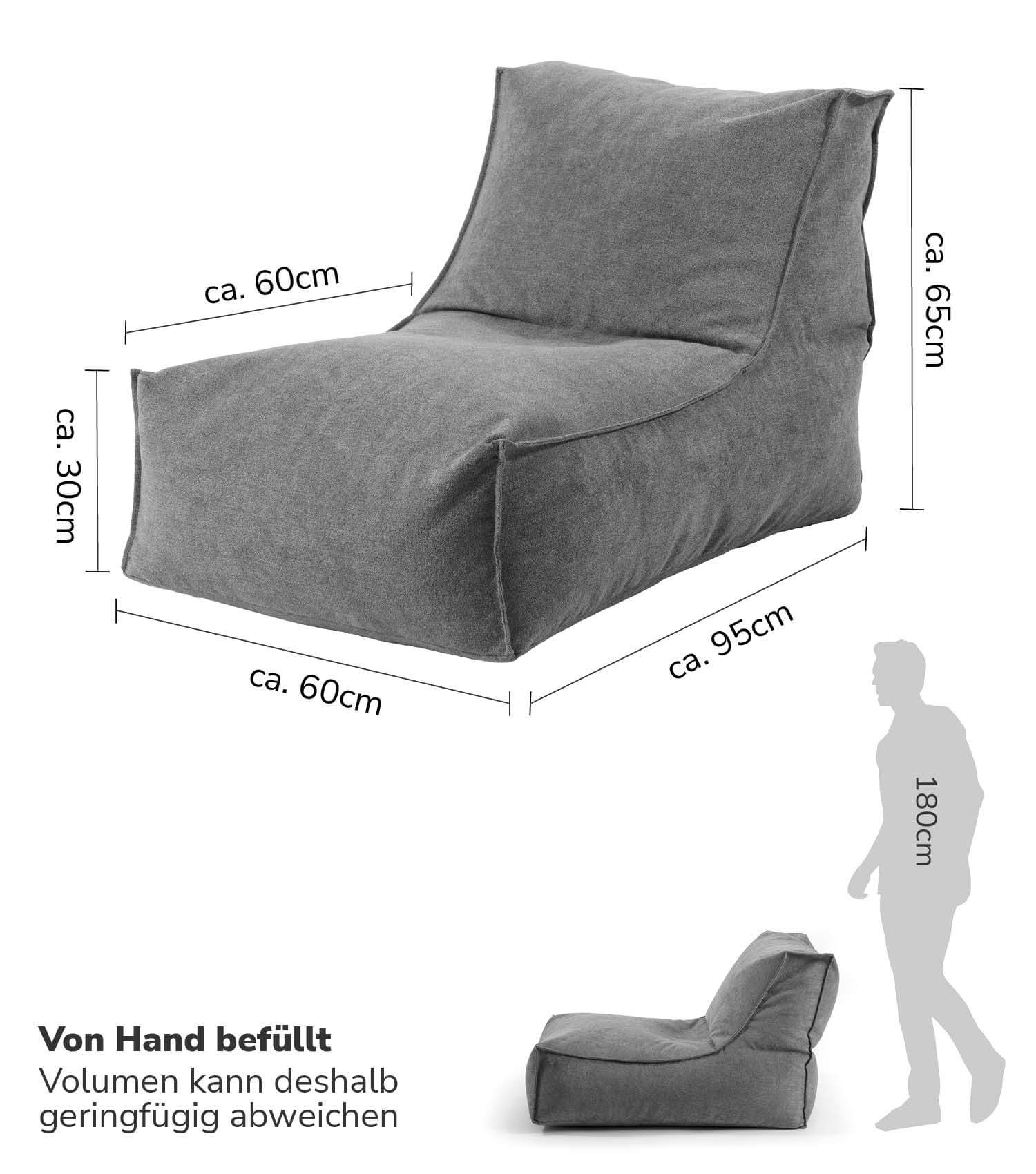 Sitzsack XXL + Pouf für Kinder & Erwachsene mit Füllung 'Der Sundowner'