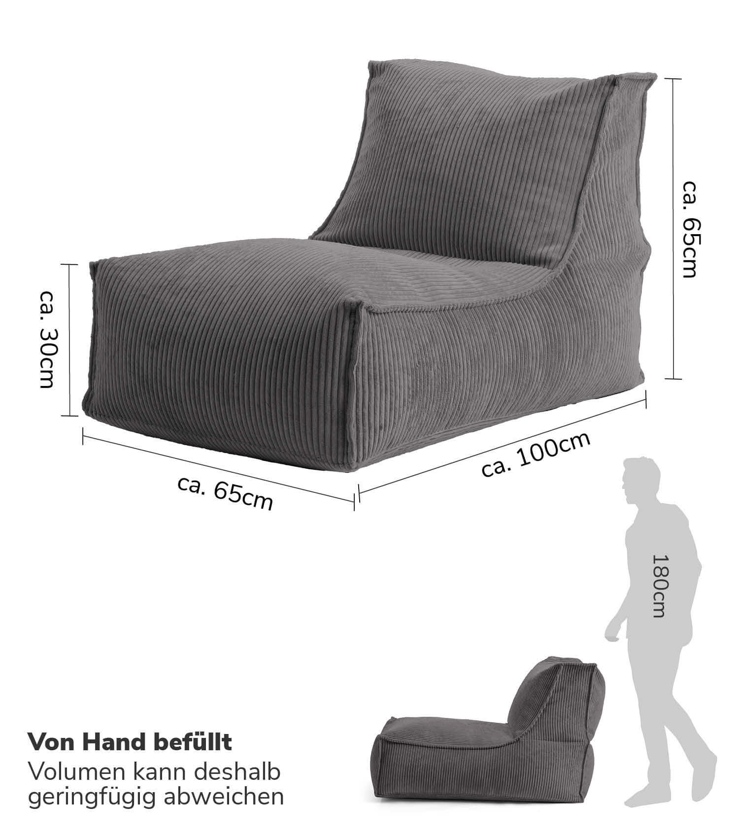 Sitzsack XXL + Pouf für Kinder & Erwachsene mit Füllung 'Der Gelassene'