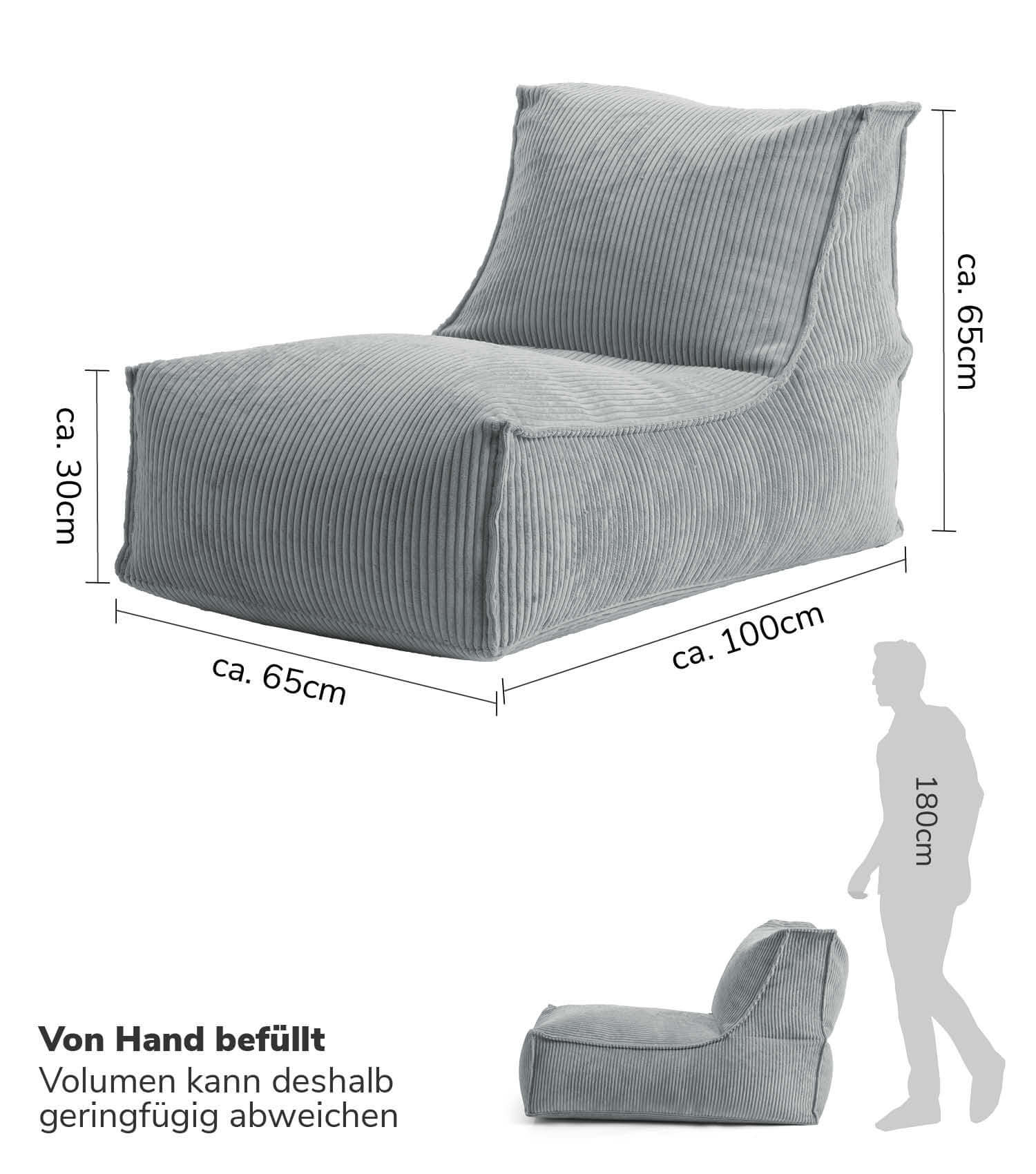 Sitzsack XXL + Pouf für Kinder & Erwachsene mit Füllung 'Der Gelassene'