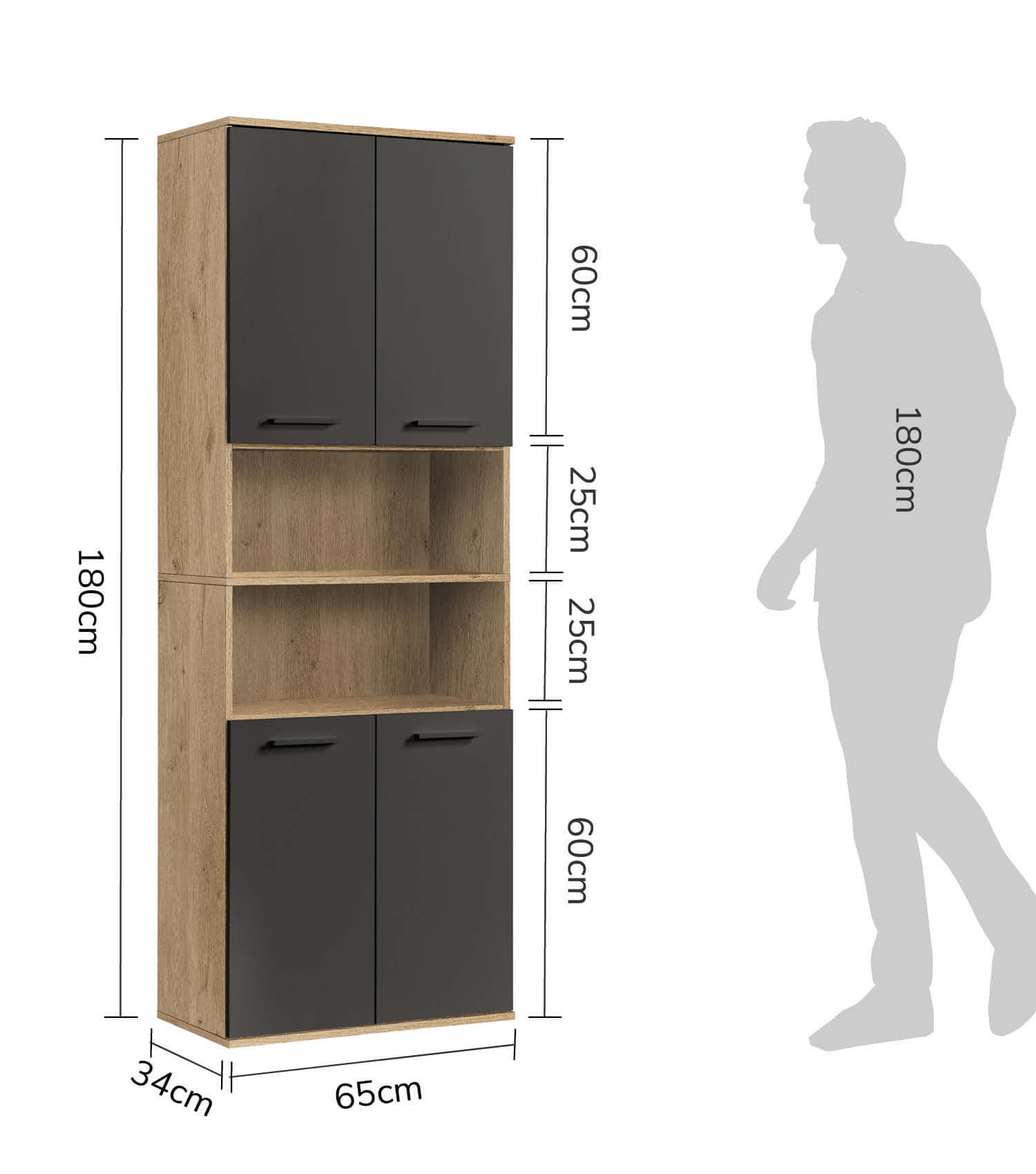 Bad-Hochschrank Badezimmerschrank Badschrank Badezimmerregal Schrank