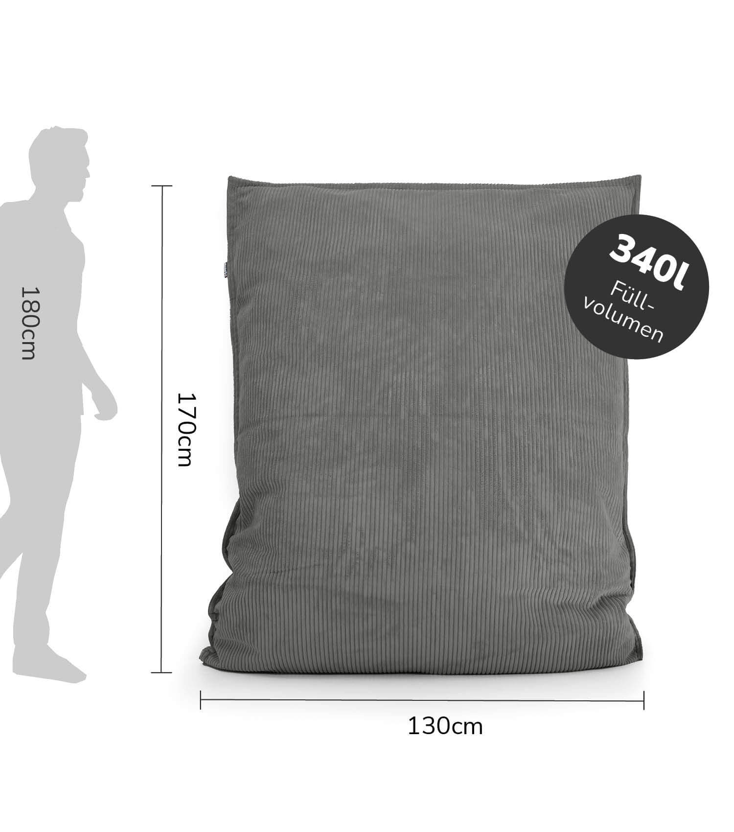 Sitzsack XXL mit Cord Cover Bean Bag Riesensitzsack Bodenkissen