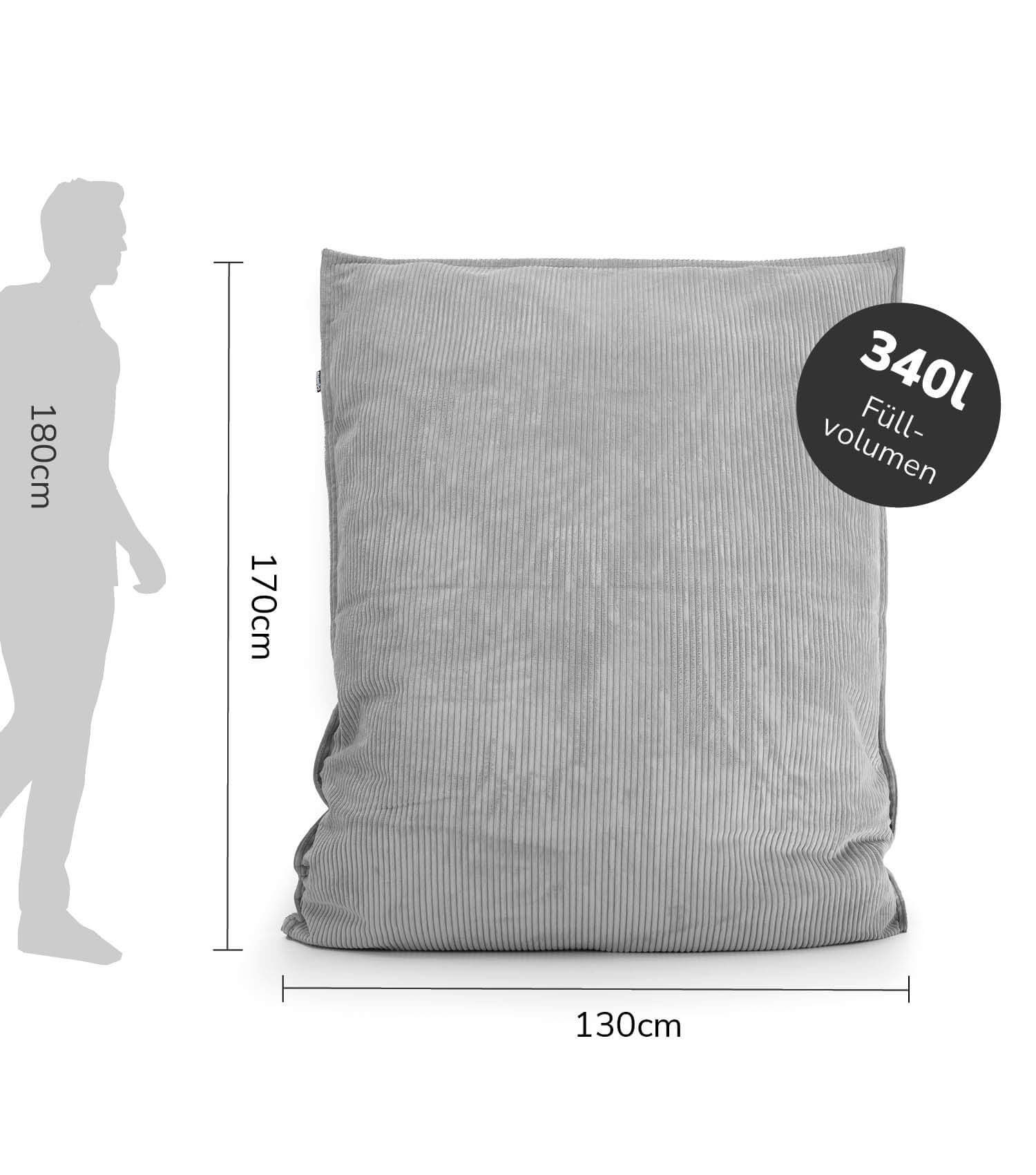 Sitzsack XXL mit Cord Cover Bean Bag Riesensitzsack Bodenkissen