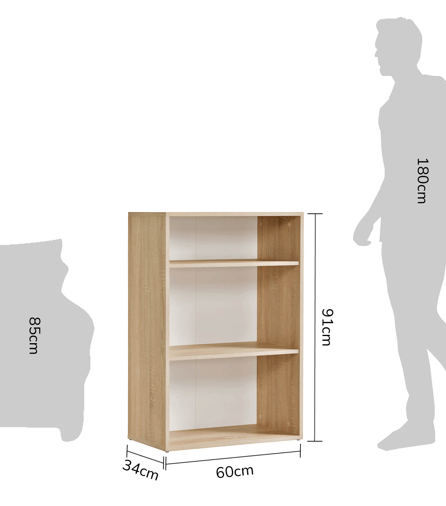 Hohes Regal Schuhregal aus Holz ‘Der Bücherwurm’ Aktenregal Wand