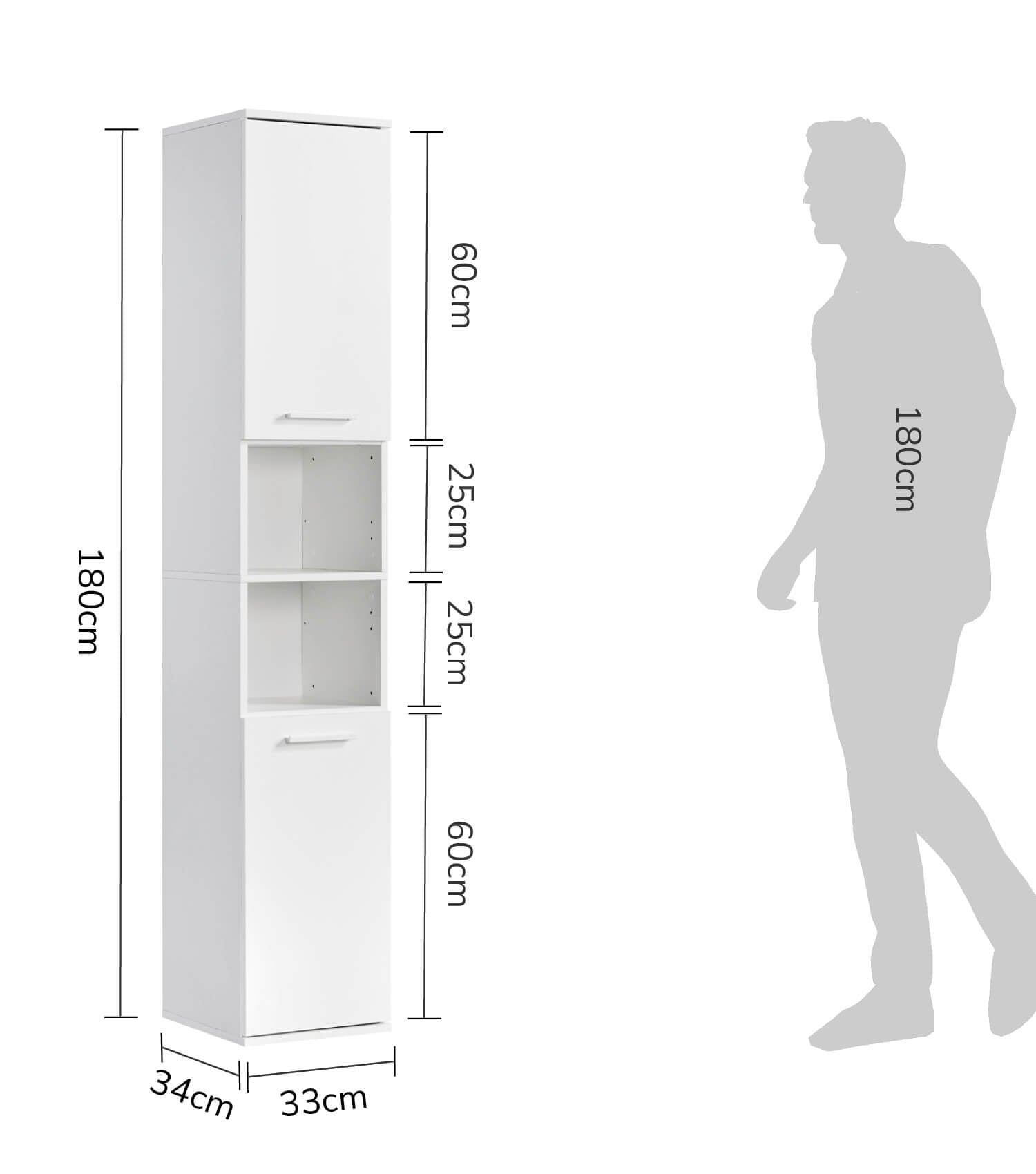 Bad-Hochschrank Badezimmerschrank Badschrank Badezimmerregal Schrank