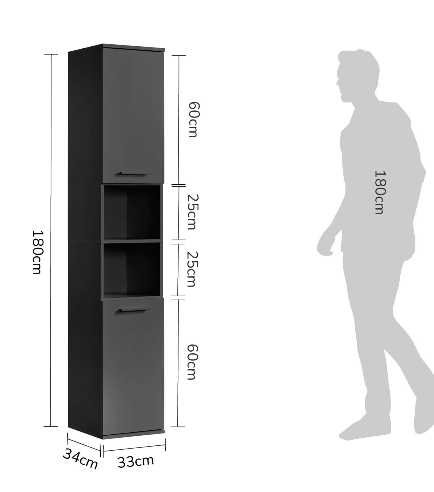 Bad-Hochschrank Badezimmerschrank Badschrank Badezimmerregal Schrank