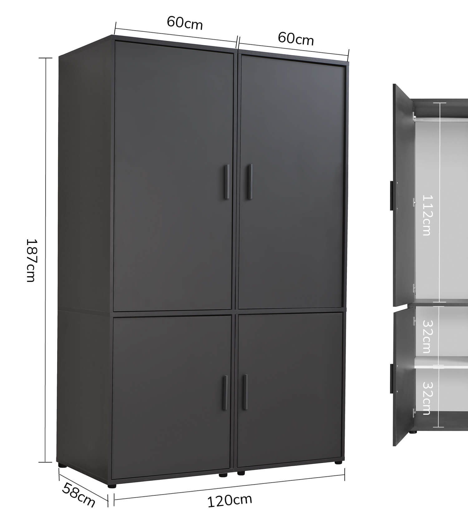 Kleiderschrank Garderobenschrank Schlafzimmerschrank Flurschrank