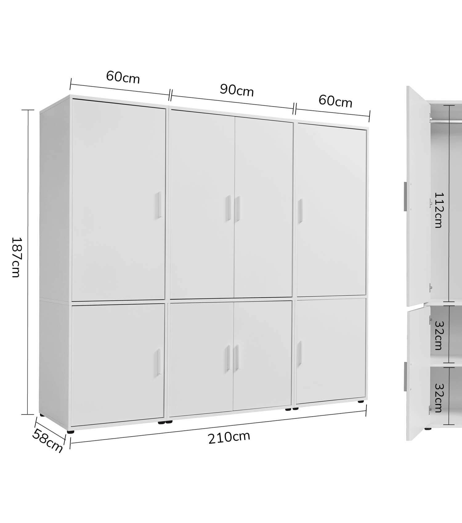Kleiderschrank Garderobenschrank Schlafzimmerschrank Flurschrank
