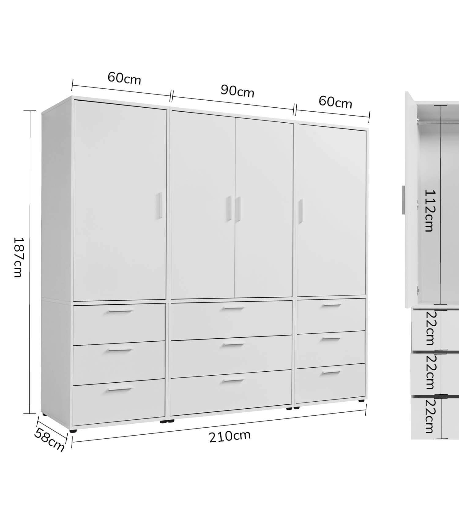 Kleiderschrank Garderobenschrank Schlafzimmerschrank Flurschrank
