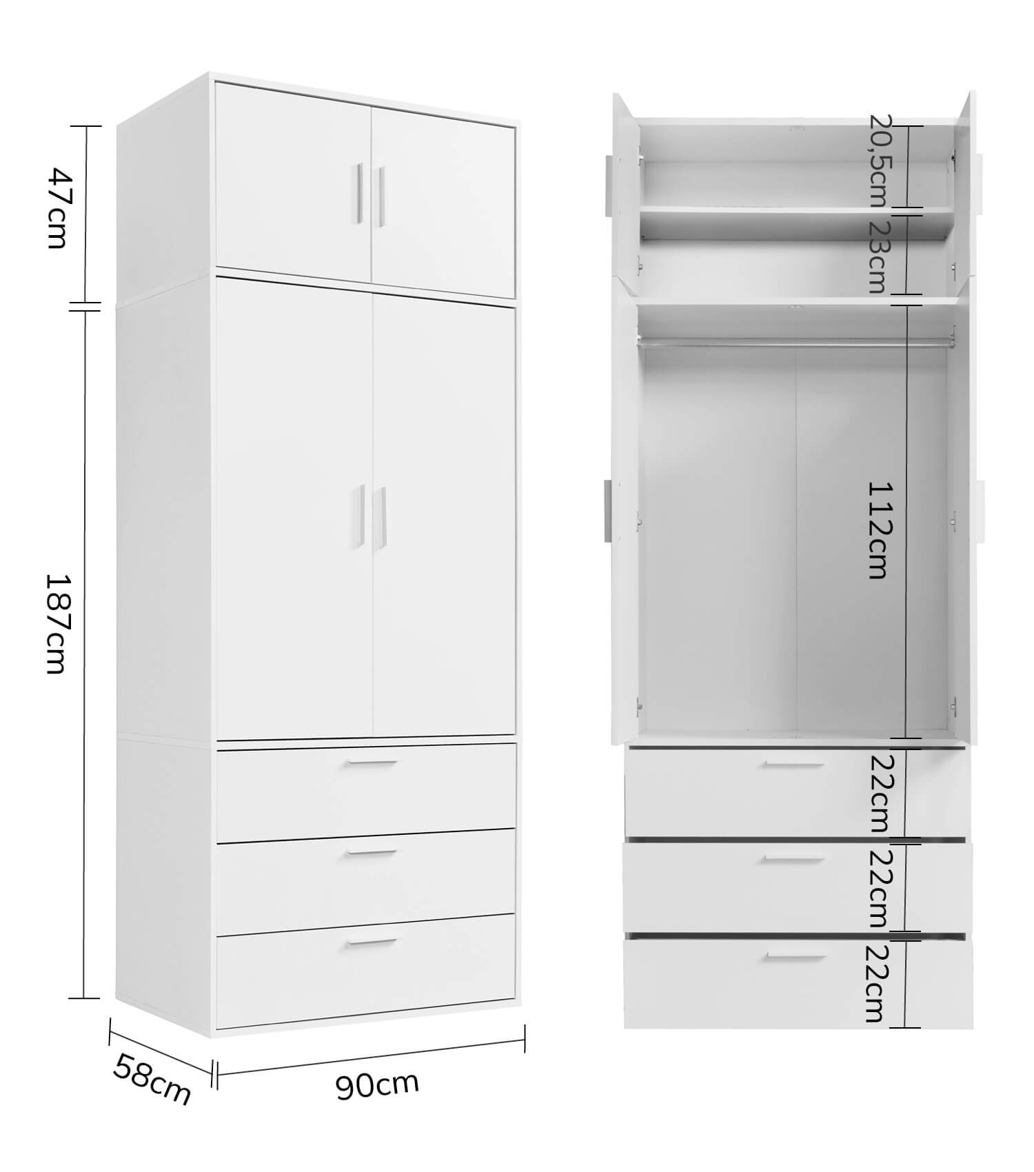 Kleiderschrank Garderobenschrank Schlafzimmerschrank Schrank