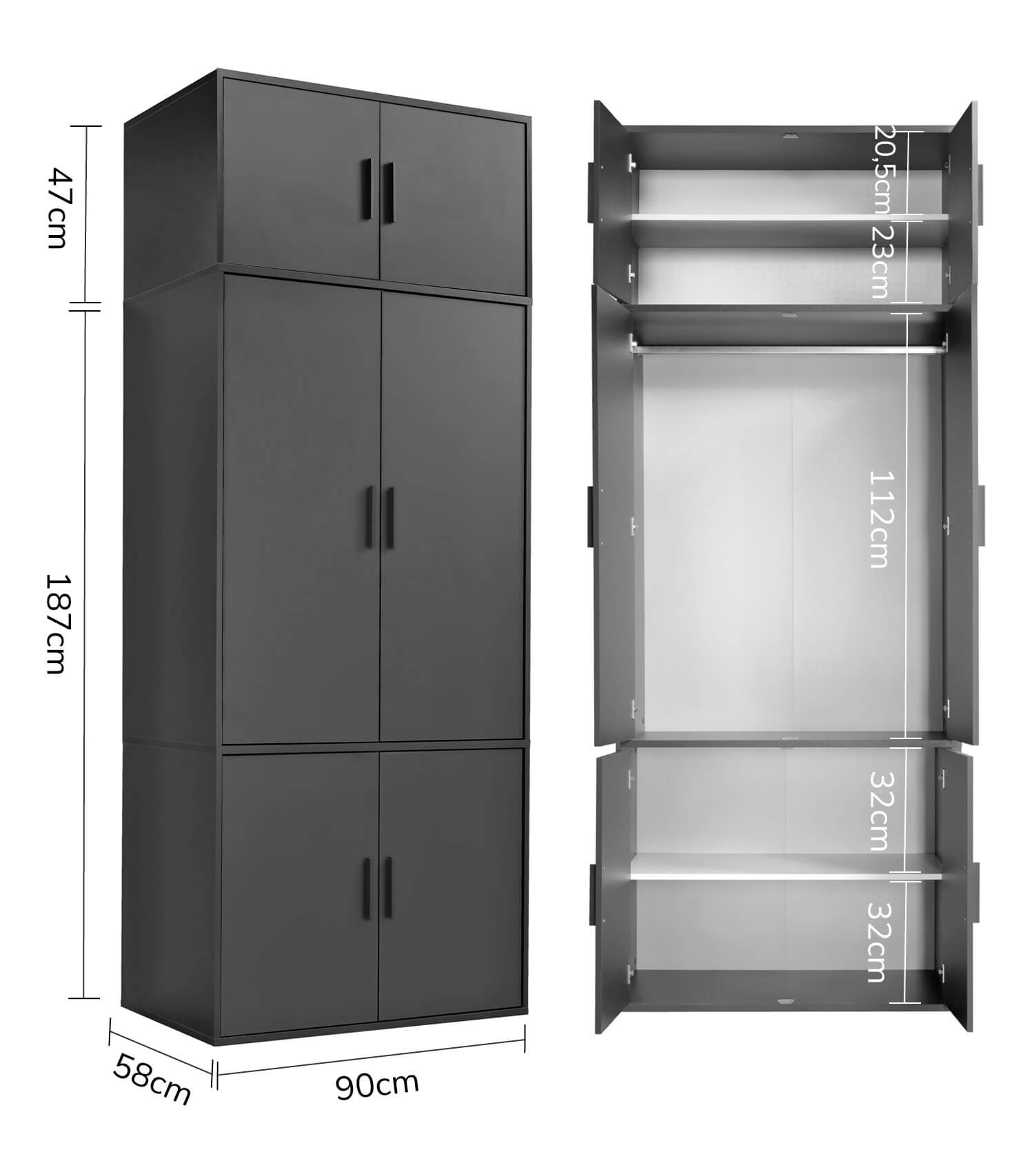 Kleiderschrank Garderobenschrank Schlafzimmerschrank Schrank