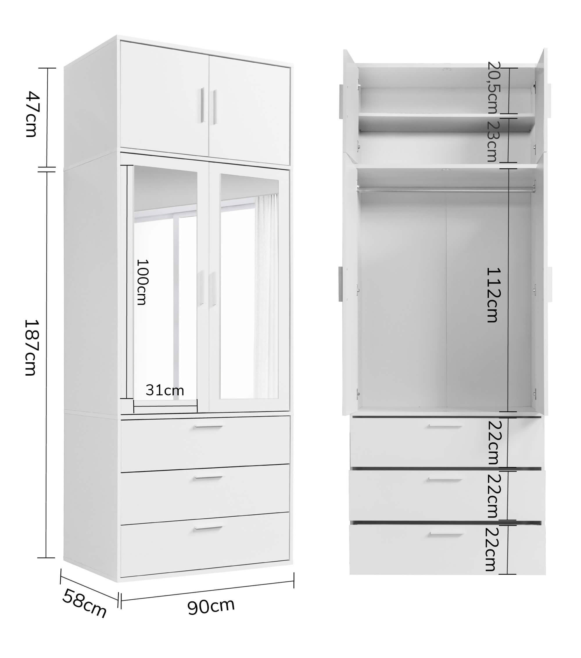 Kleiderschrank Garderobenschrank Schlafzimmerschrank Schrank