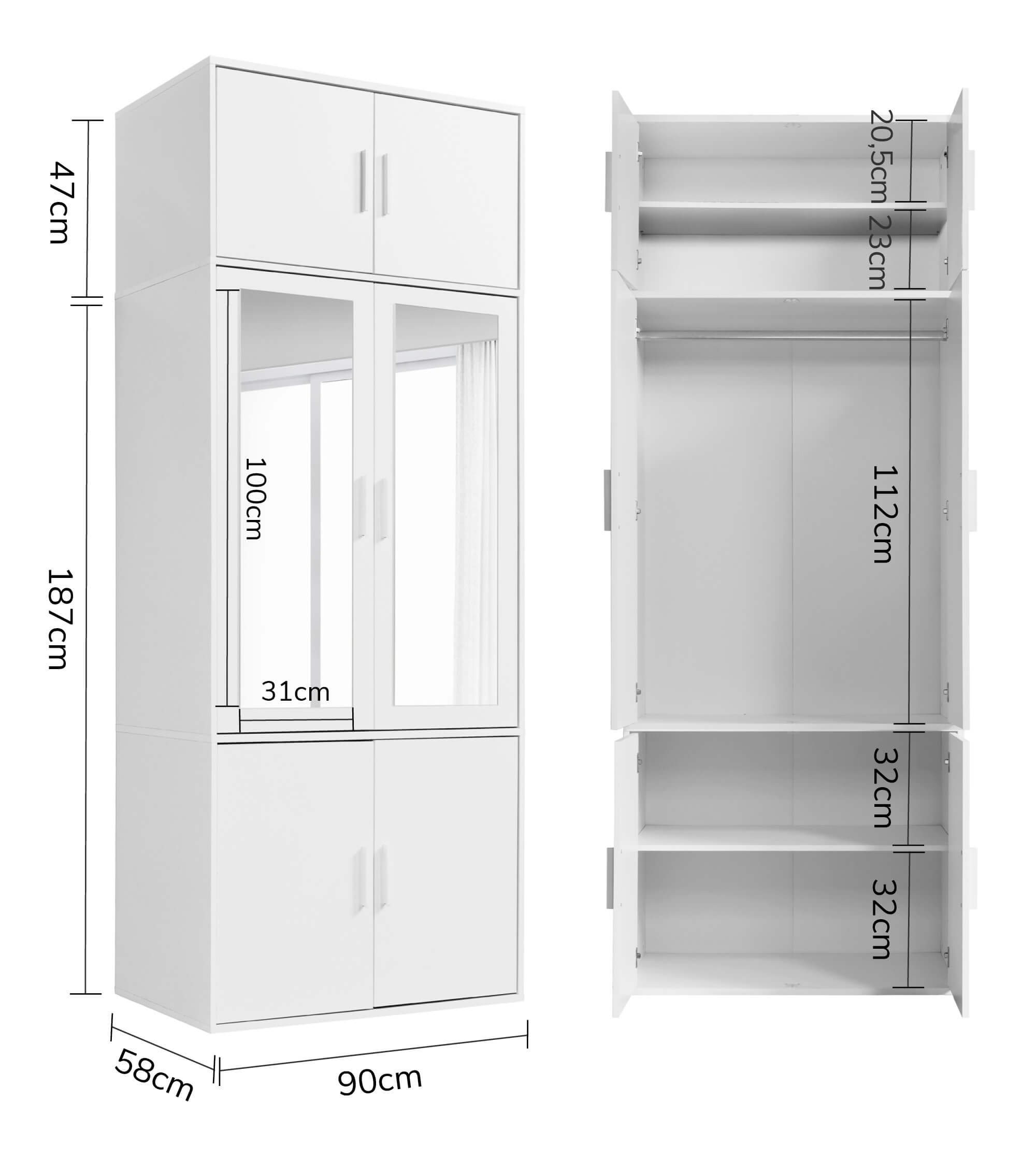 Kleiderschrank Garderobenschrank Schlafzimmerschrank Schrank