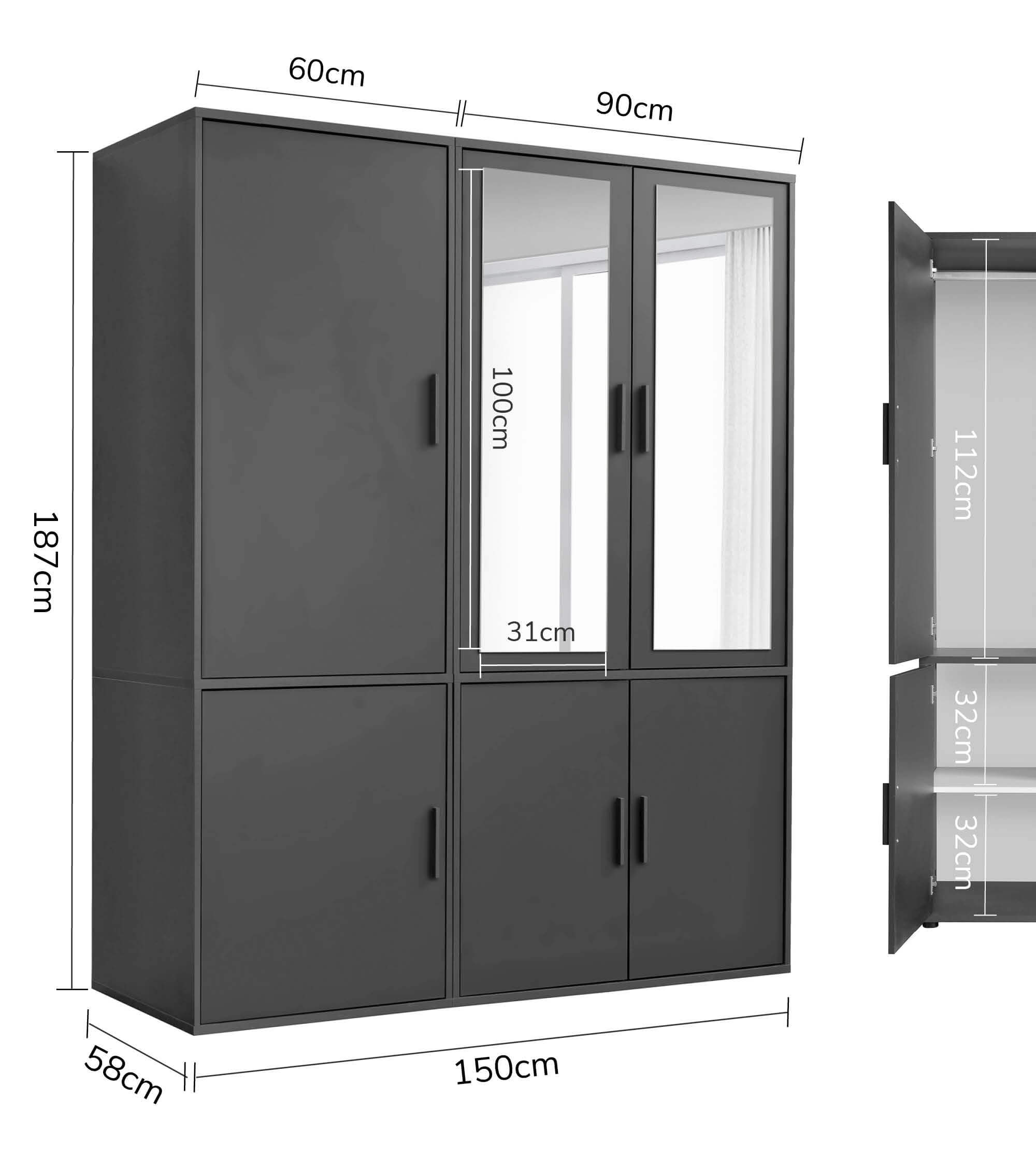 Kleiderschrank Garderobenschrank Schlafzimmerschrank Flurschrank