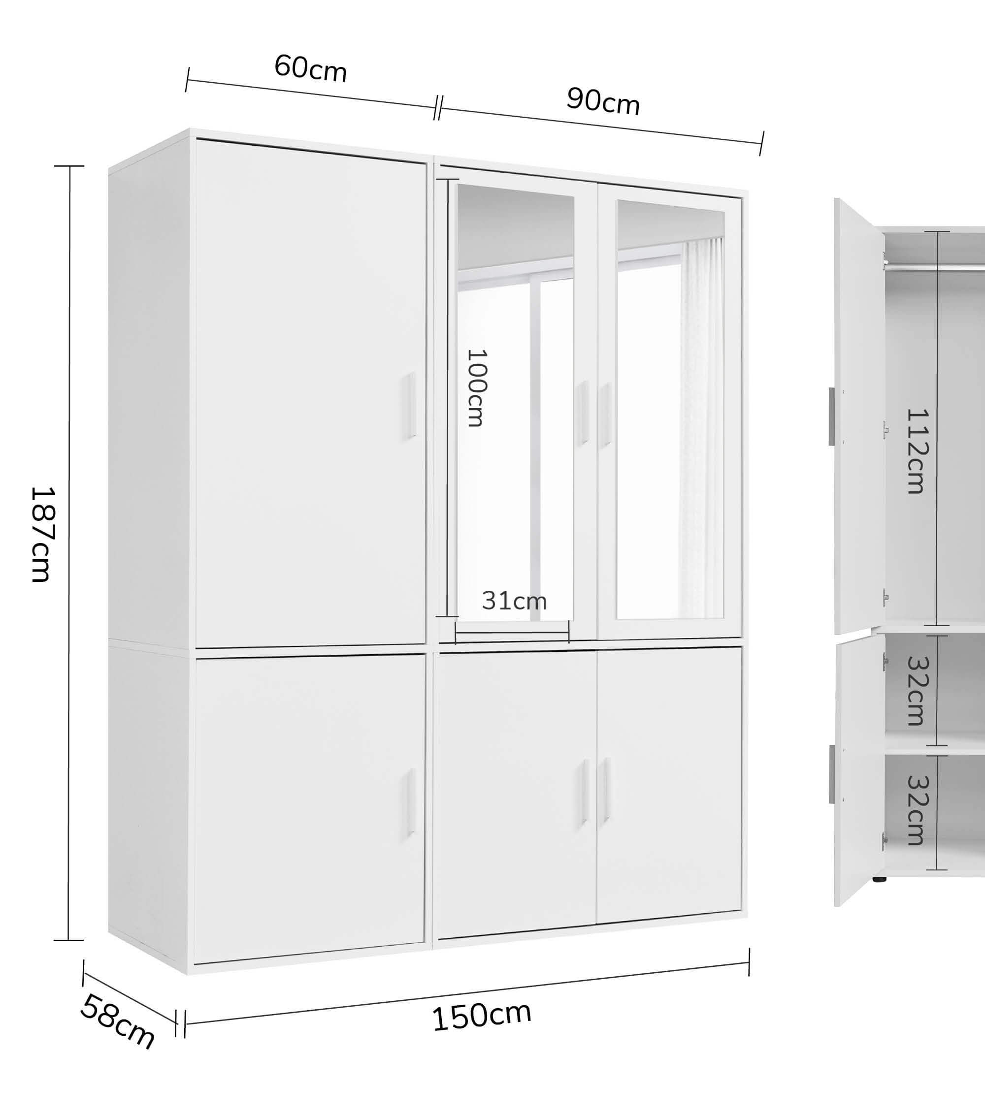 Kleiderschrank Garderobenschrank Schlafzimmerschrank Flurschrank