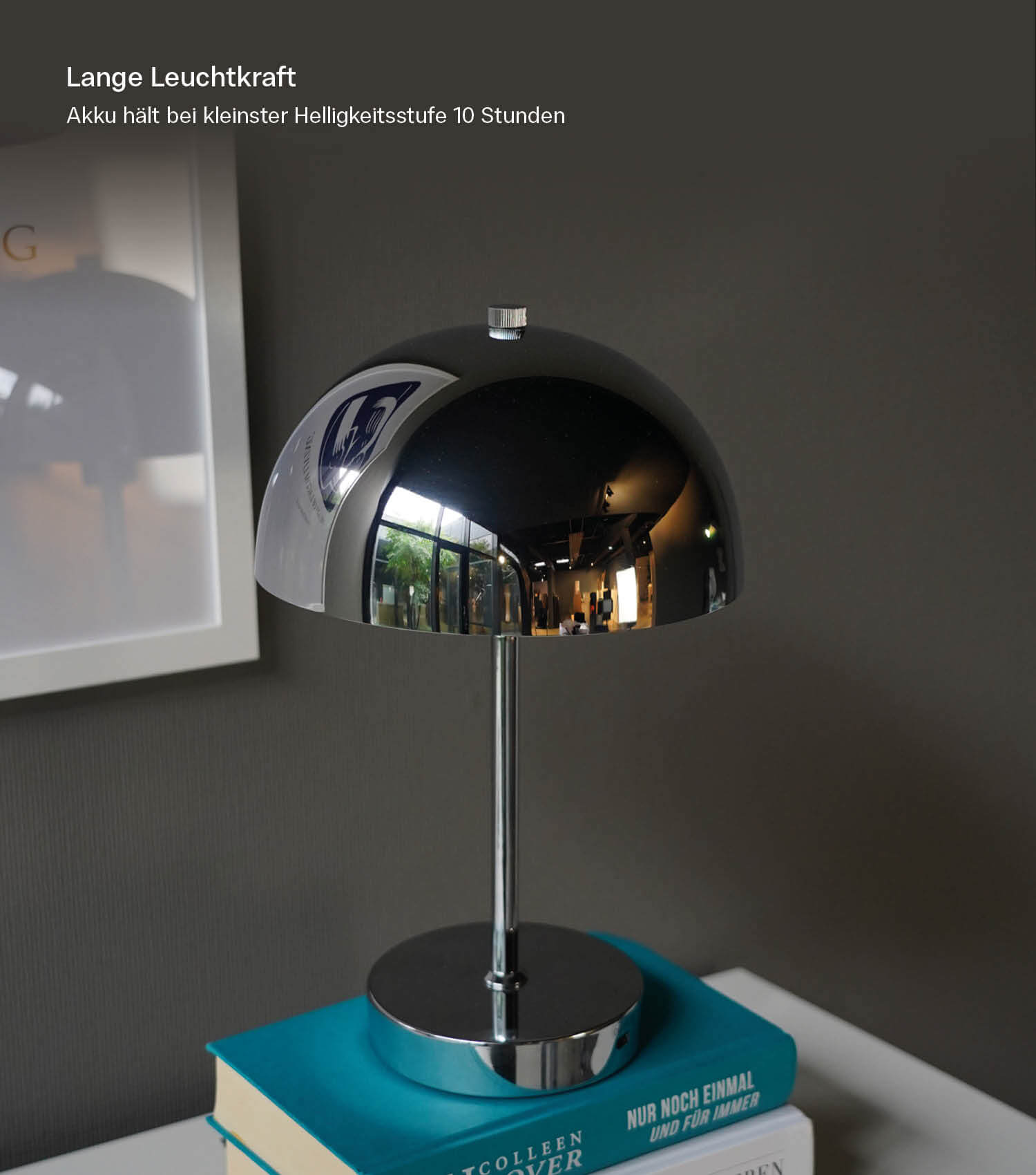 Tischlampe kabellos Akku Tischleuchte dimmbar aufladbar Nachttischlampe