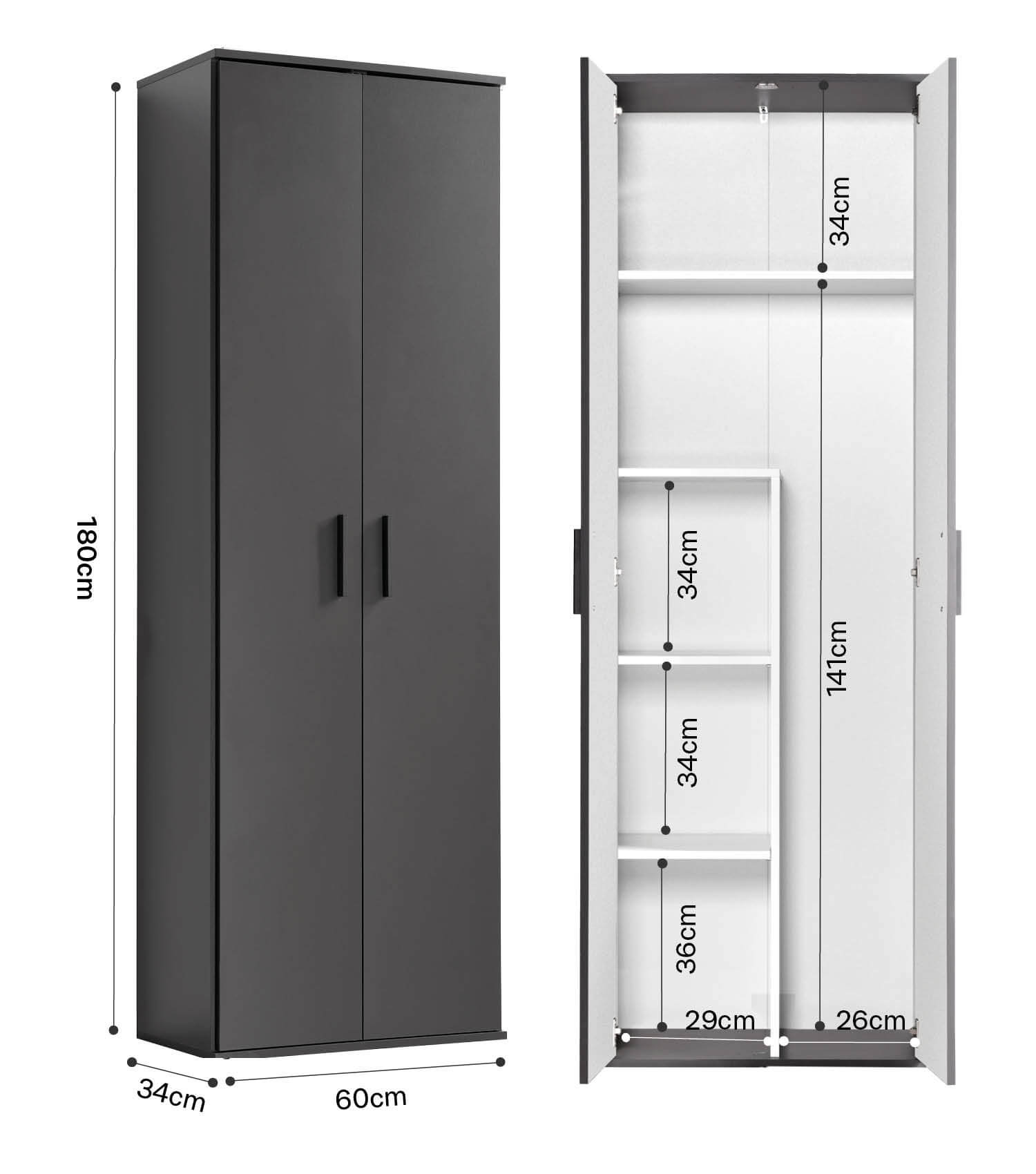 Mehrzweckschrank Besenschrank Schrank Allzweckschrank Flurschrank Küchenschrank