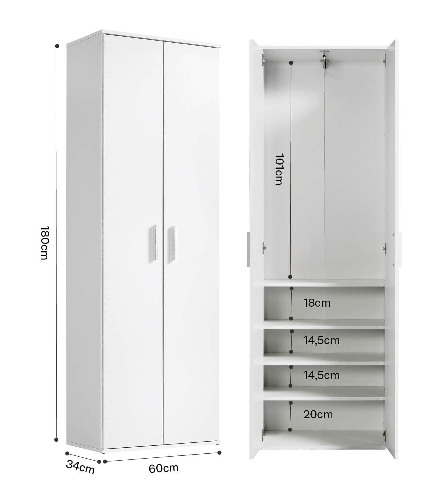 Garderobenschrank Schuhschrank Allzweckschrank Flurschrank Kleiderschrank Flur Möbel