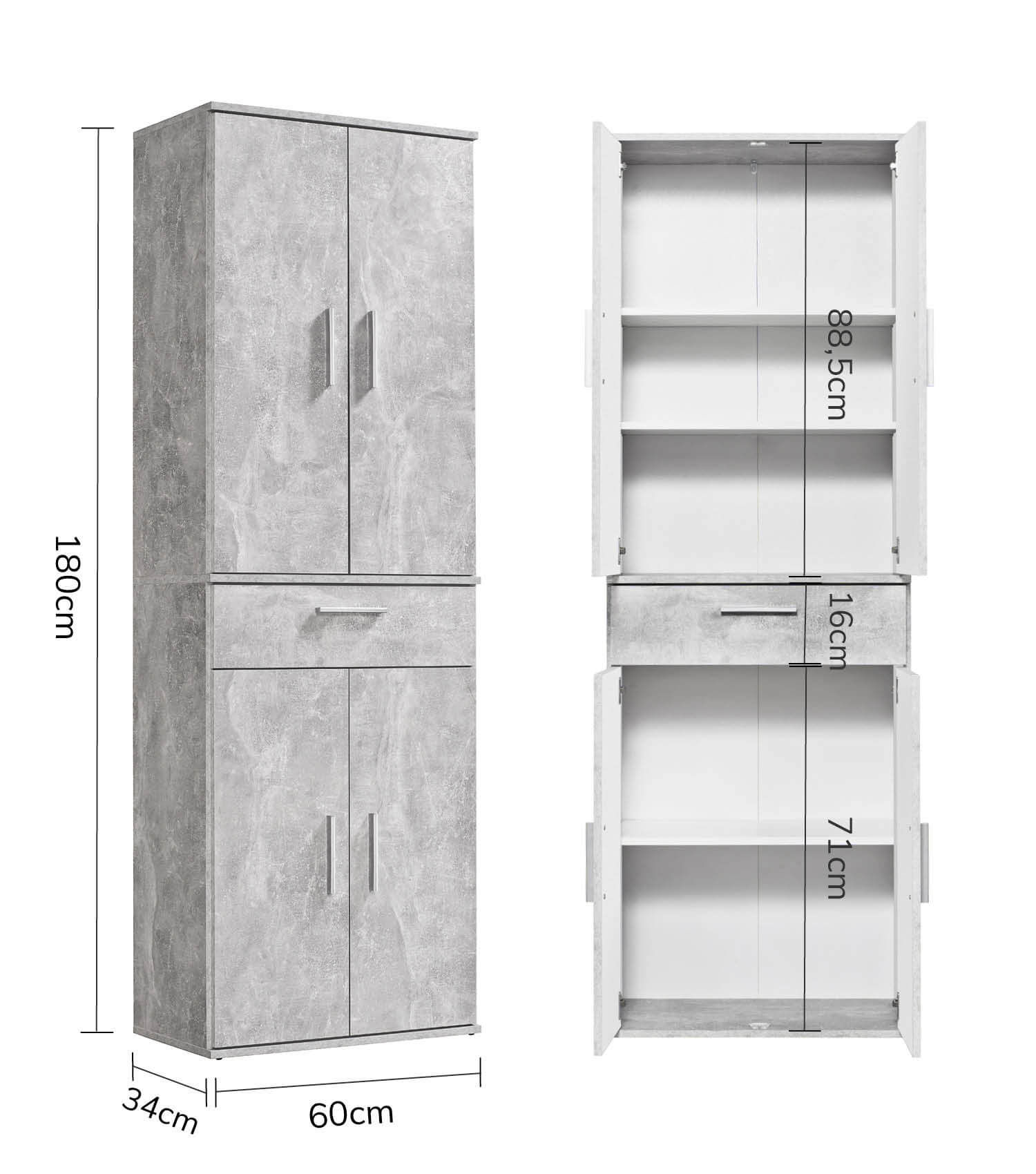 Mehrzweckschrank + Schubladen 'Der Praktische' Aktenschrank Schuhschrank