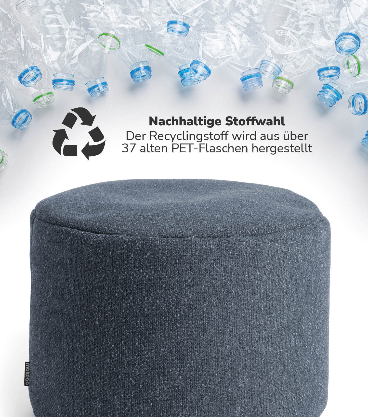 Indoor Pouf Hocker Sitzkissen Bodenkissen 'Der Ruhepouf' Fußhocker rund