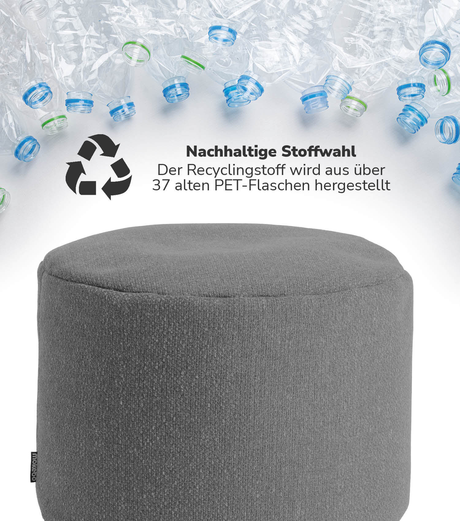 Indoor Pouf Hocker Sitzkissen Bodenkissen 'Der Ruhepouf' Fußhocker rund