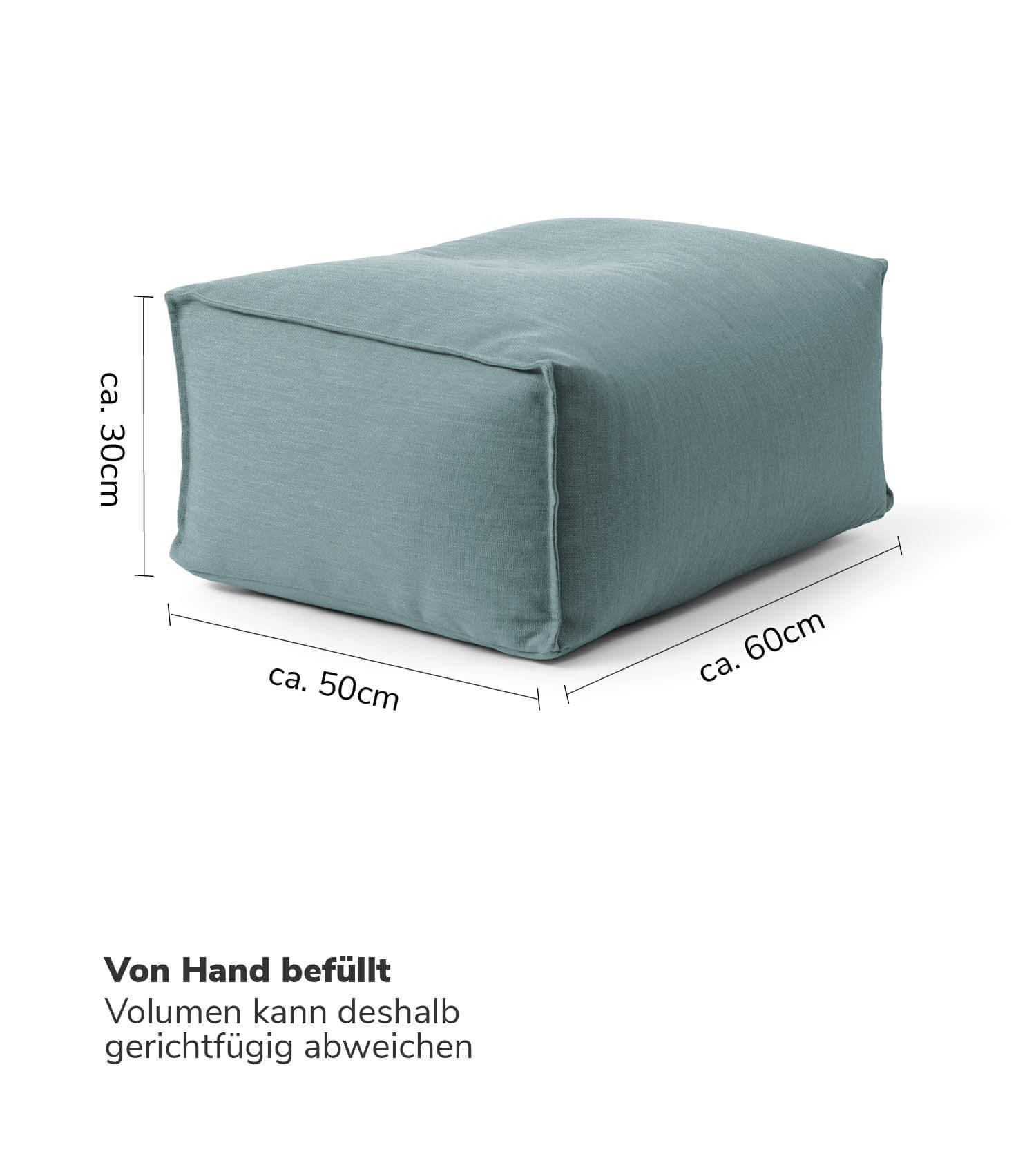 Outdoor Pouf Hocker Sitzkissen Bodenkissen 'Der Ruhepouf' Fußhocker eckig
